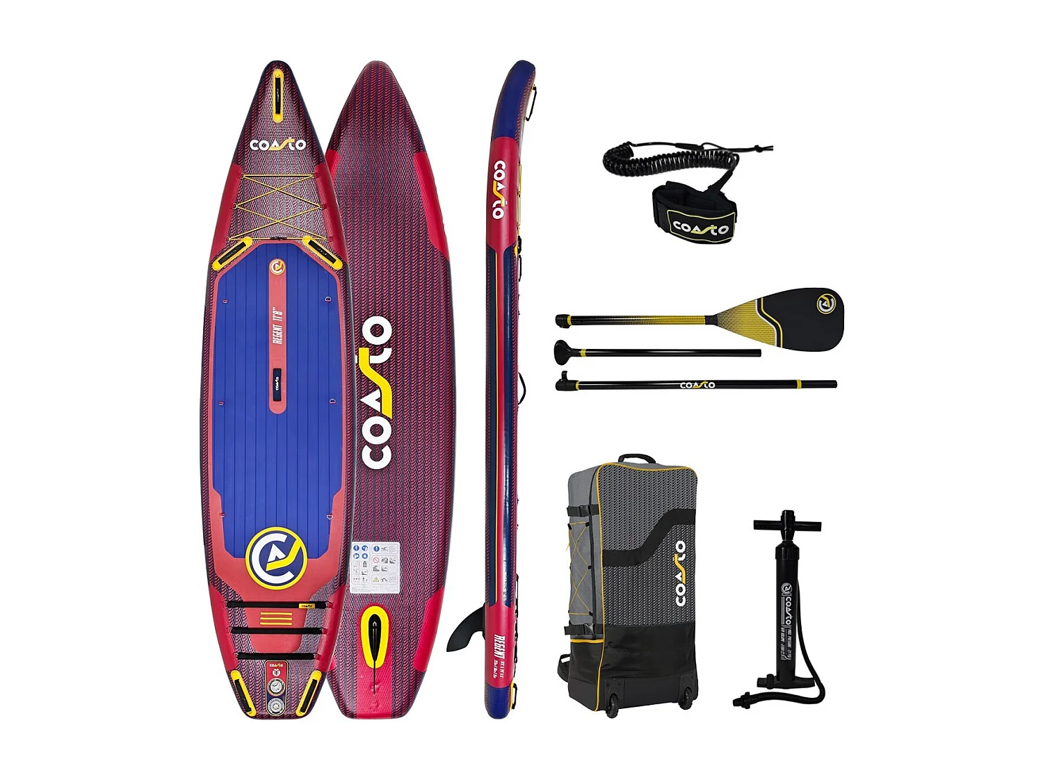 Coasto Regent Odyssey 11'8 - SUP gonfiabile da turismo - 355x86x15cm - Max 165kg - Attrezzatura di alto livello - Prestazioni e fluidità sulle lunghe distanze