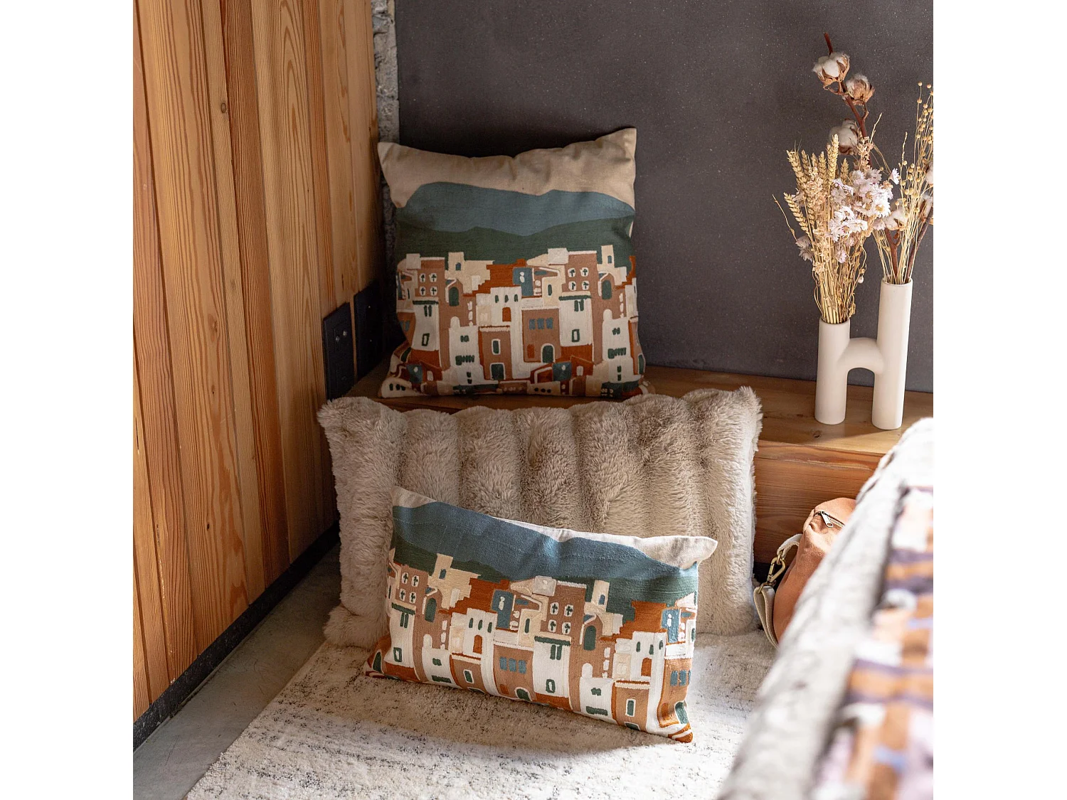 Coussin Astrid naturel 40 x 65 cm Vivaraise