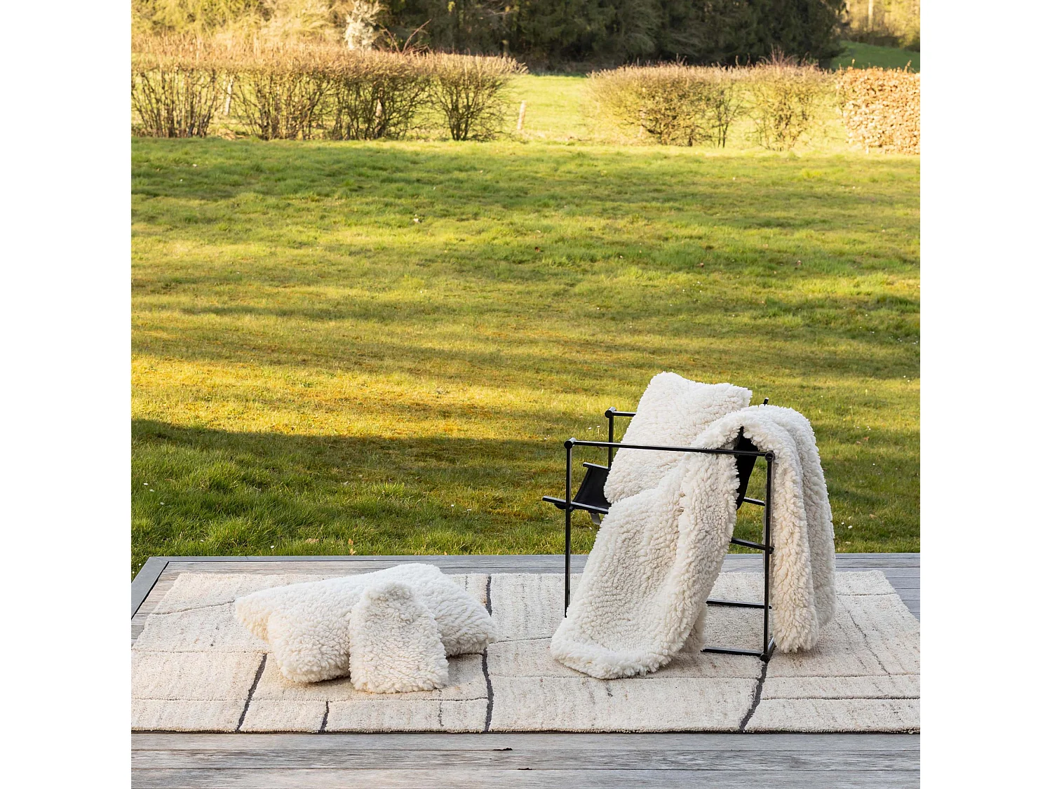 Coussin Noam neige 40 x 65 cm Vivaraise