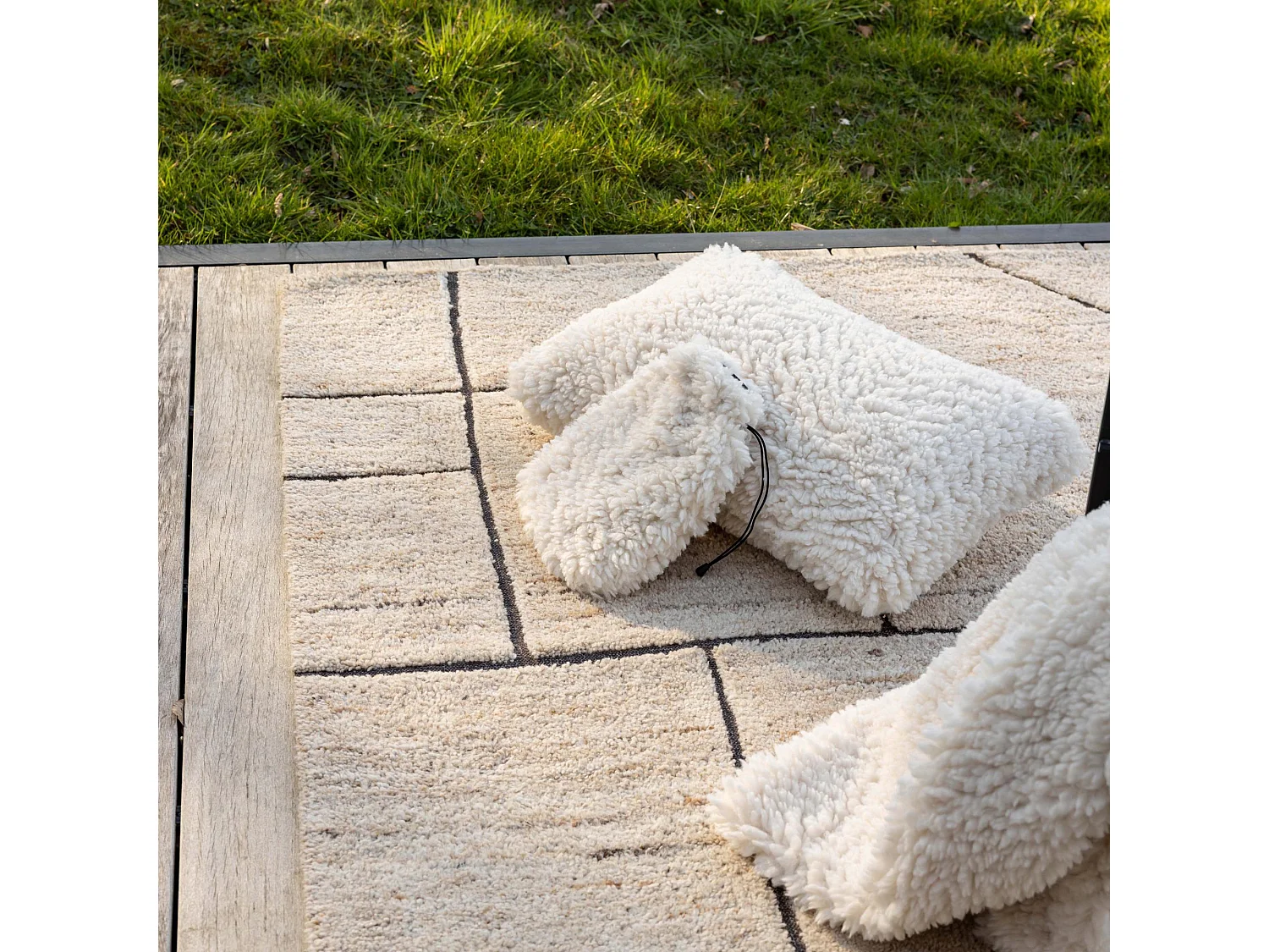 Coussin Noam neige 40 x 65 cm Vivaraise
