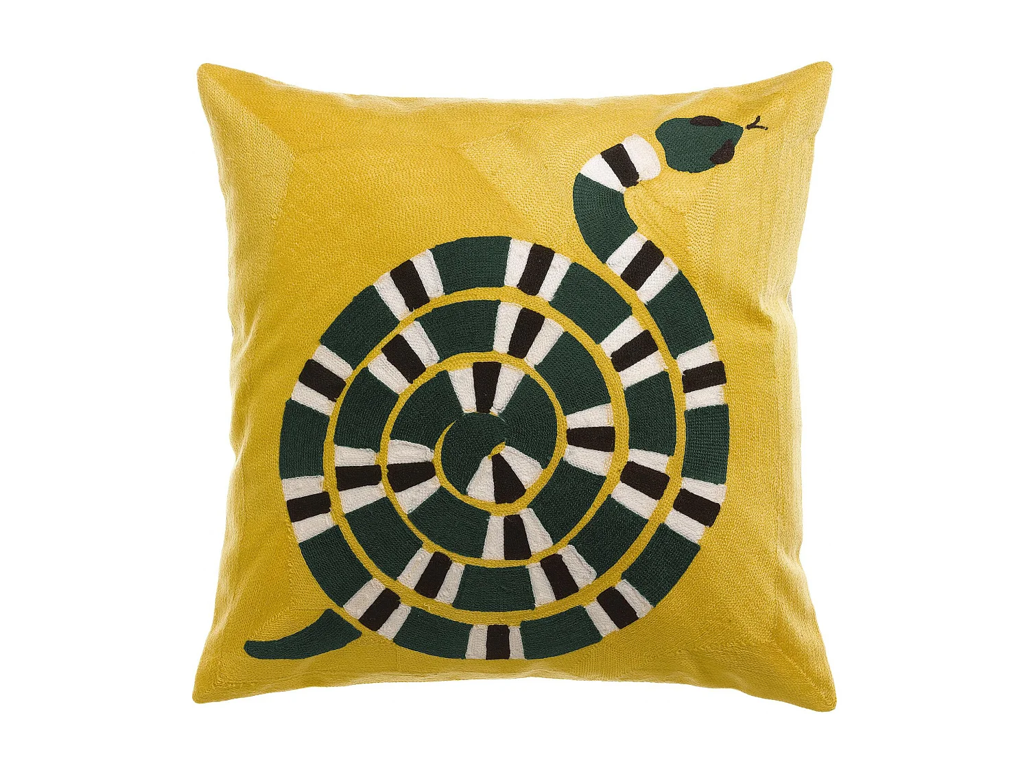 Coussin brodé Yoka mangue 45 x 45 cm Vivaraise