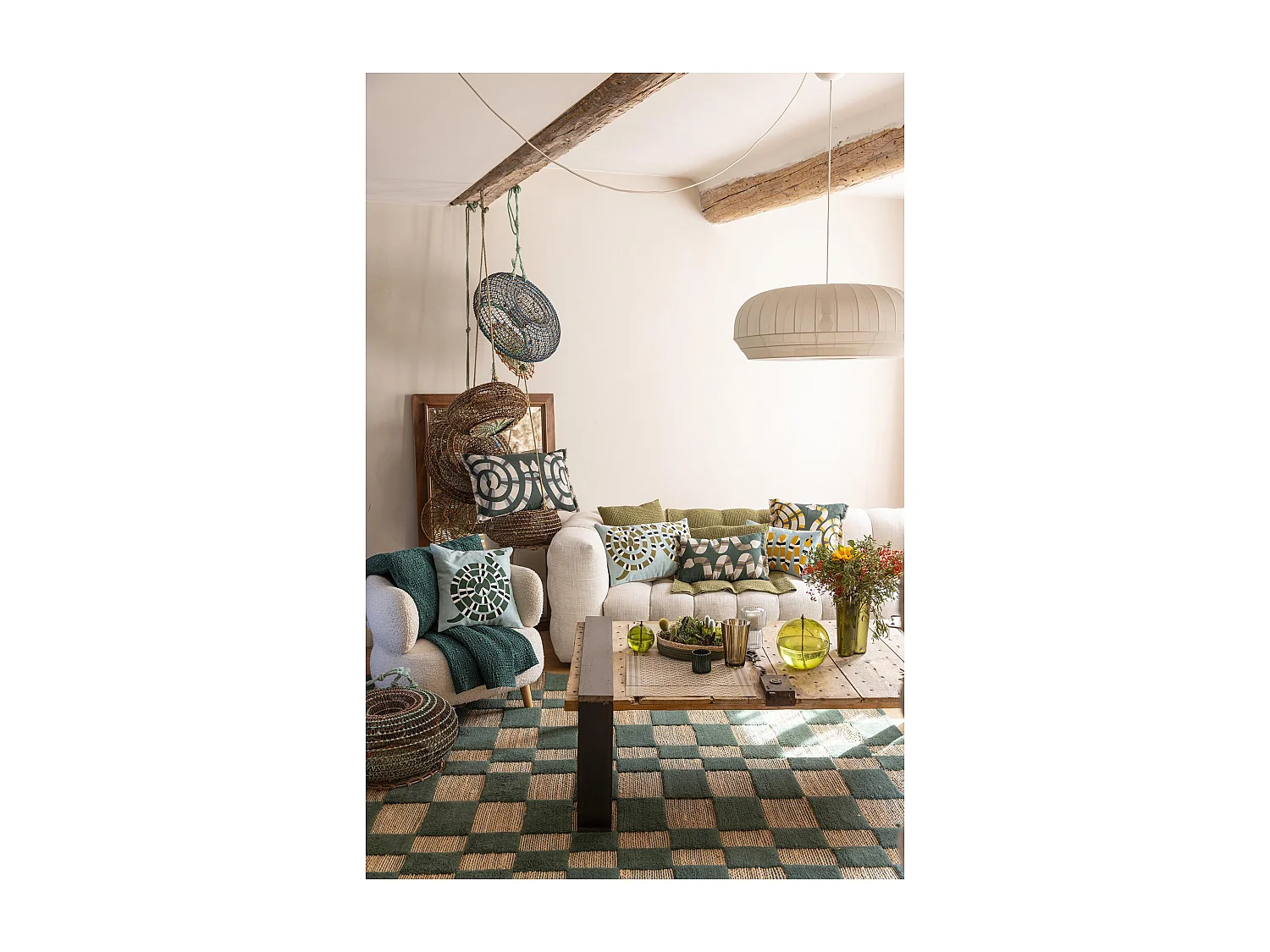 Geborduurd kussen Yoka Hemels 40 x 65 cm