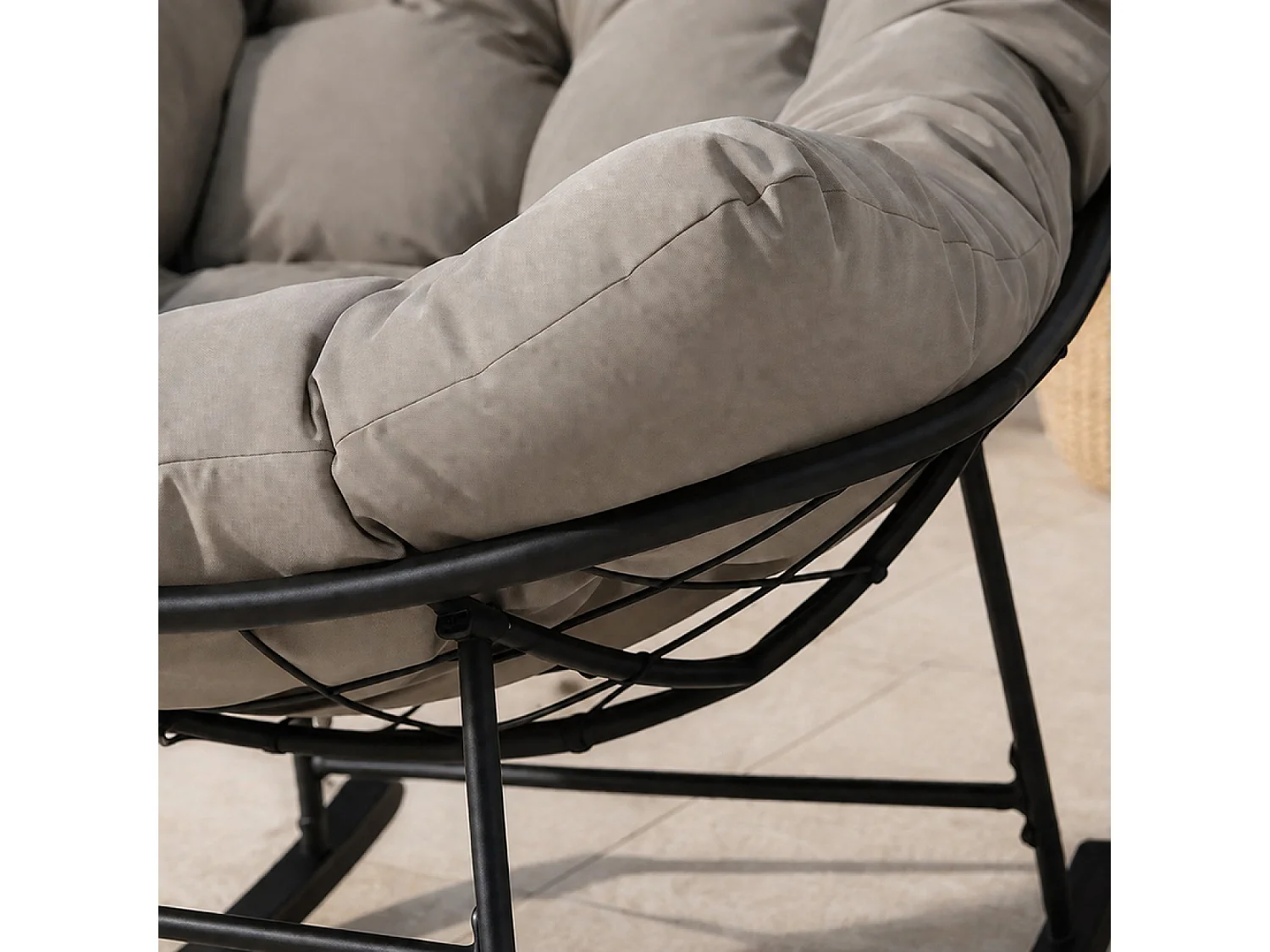 Fauteuil à bascule d'intérieur et d'extérieur gris QUITO
