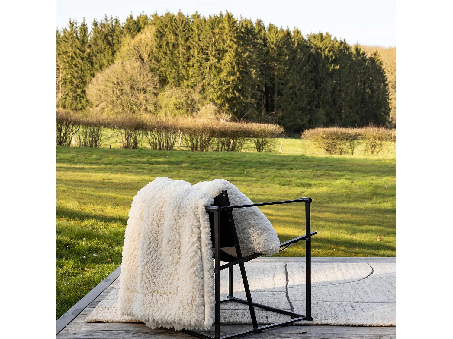 Coussin Noam neige 45 x 45 cm Vivaraise