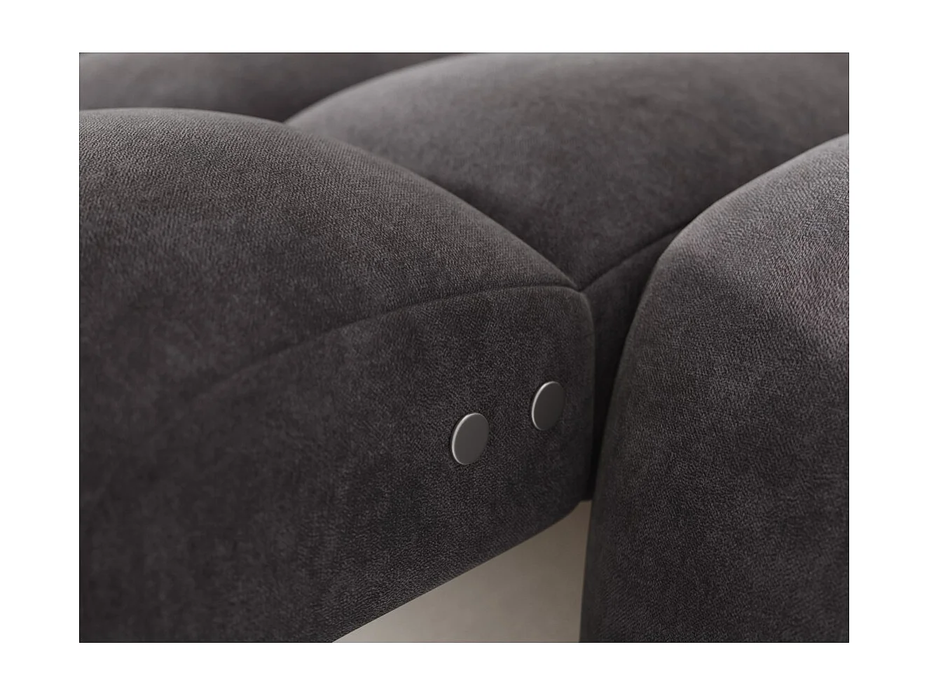 Canapé d'angle convertible BULLA 3 places gris – tissu effet alcantara avec extension d'assise électrique
