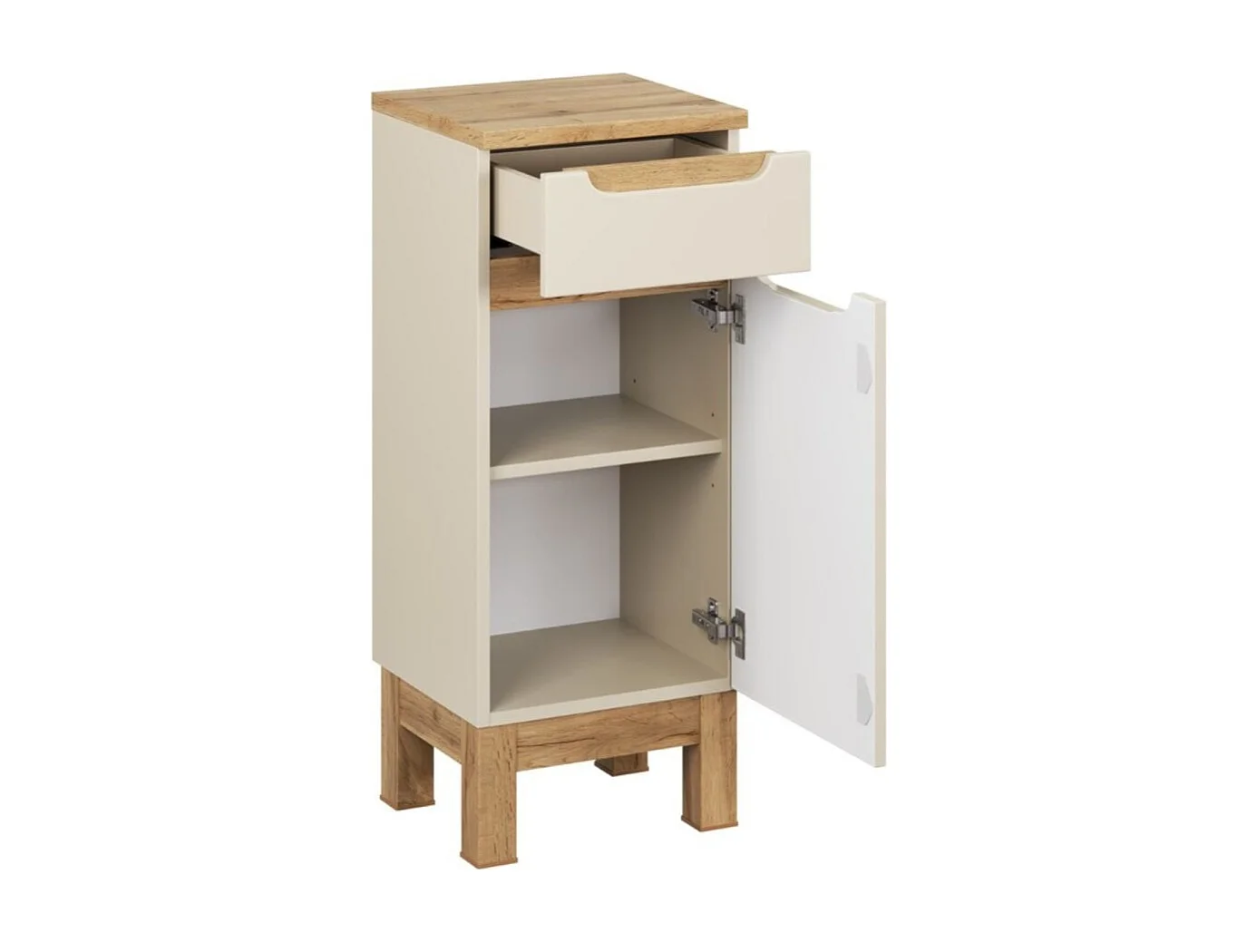 Ensemble ERMANO cachemire 130cm : meuble sous vasque + vasque encastrée + rangements suspendus et à poser + miroirs
