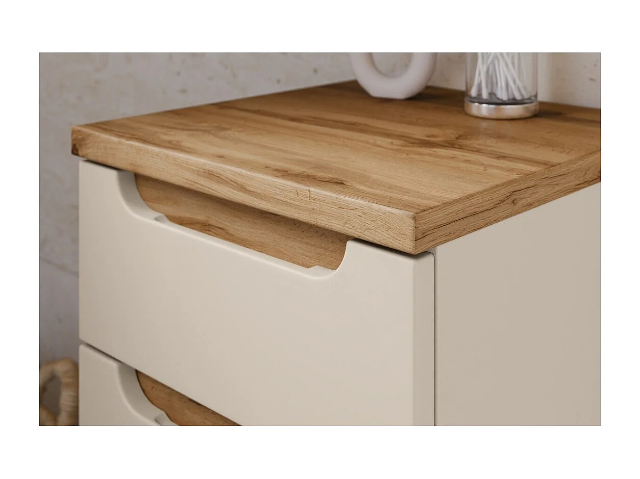 Ensemble ERMANO cachemire 130cm : meuble sous vasque + vasque à poser + rangements suspendus et à poser + miroirs
