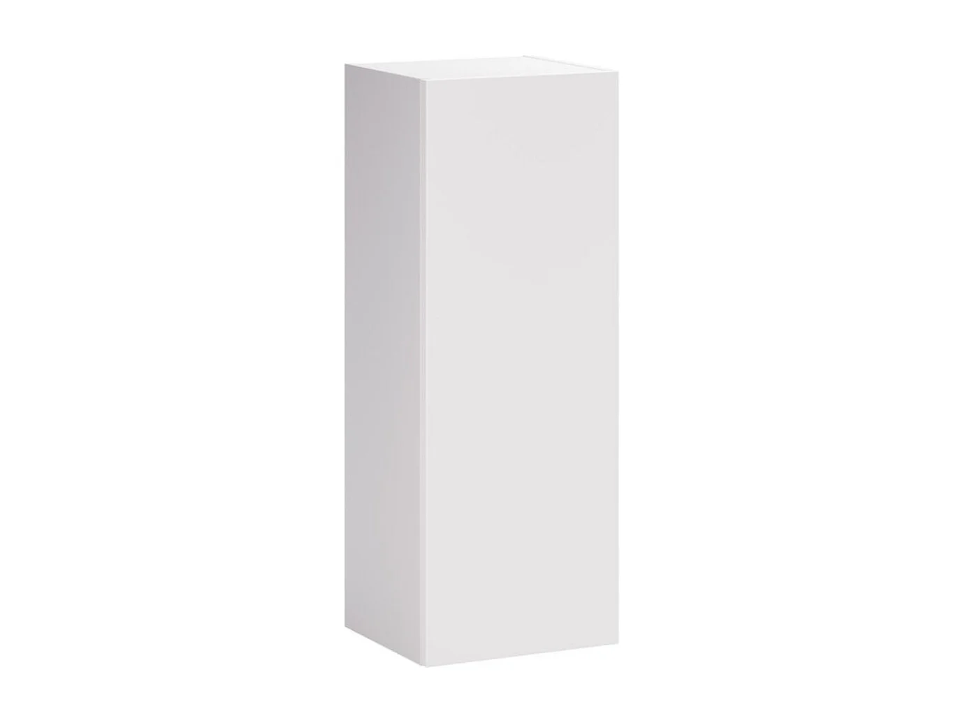 Colonne de rangement OSTER 30cm – meuble suspendu blanc mat 1 porte et niche visible aspect chêne clair