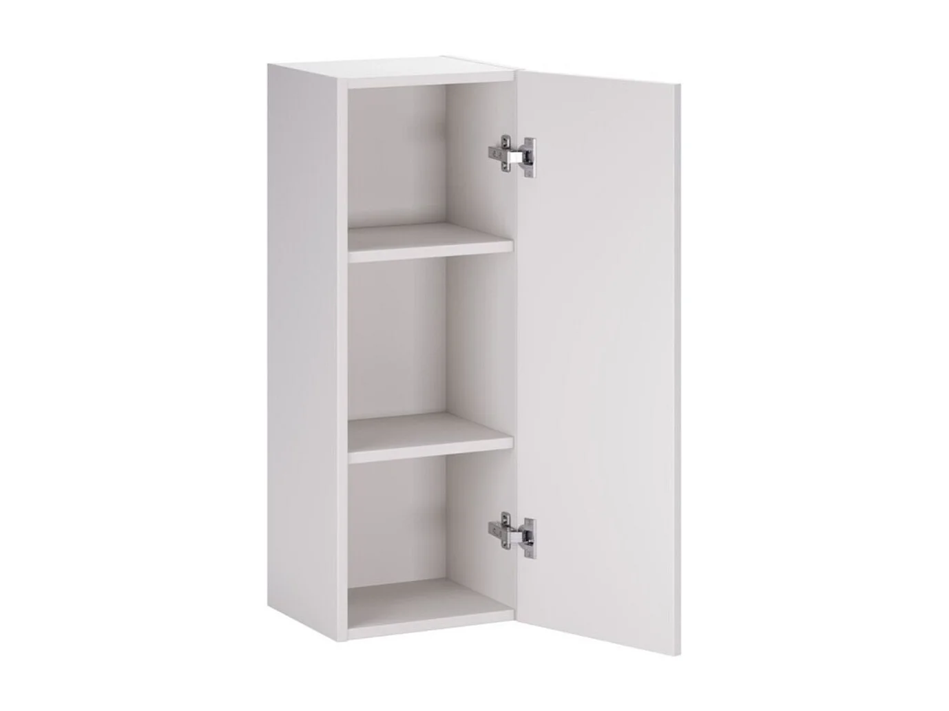 Colonne de rangement OSTER 30cm – meuble suspendu blanc mat 1 porte et niche visible aspect chêne clair