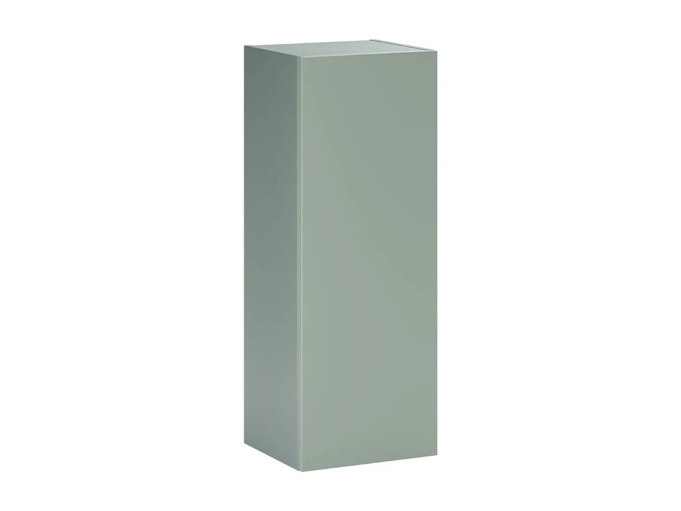 Meuble de rangement OSTER 50cm – meuble suspendu vert sauge 1 porte et 3 niches visibles aspect chêne clair