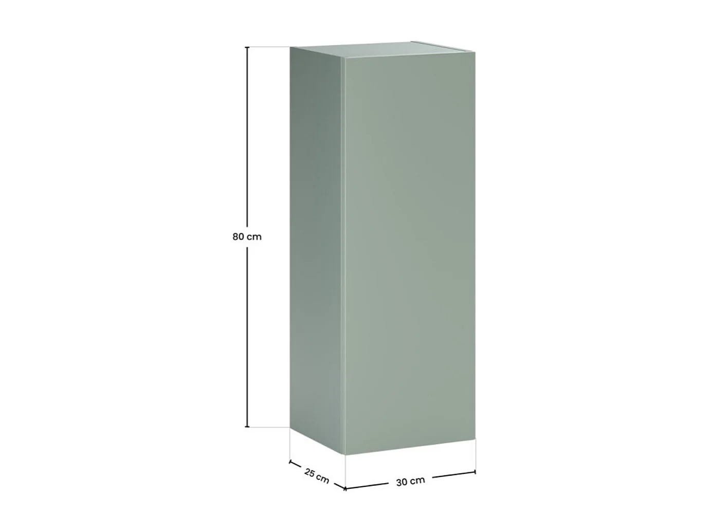 Meubles de rangement modulables OSTER 50cm – meubles suspendus vert sauge 1 porte et 6 niches visibles aspect chêne clair