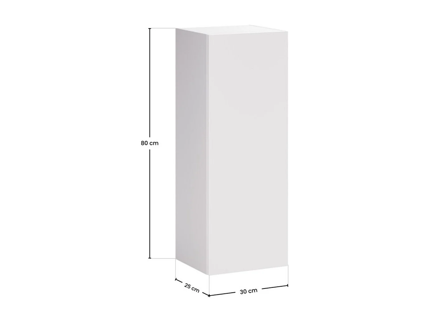 Meuble de rangement OSTER 50cm – meuble suspendu blanc mat 1 porte et 3 niches visibles aspect chêne clair