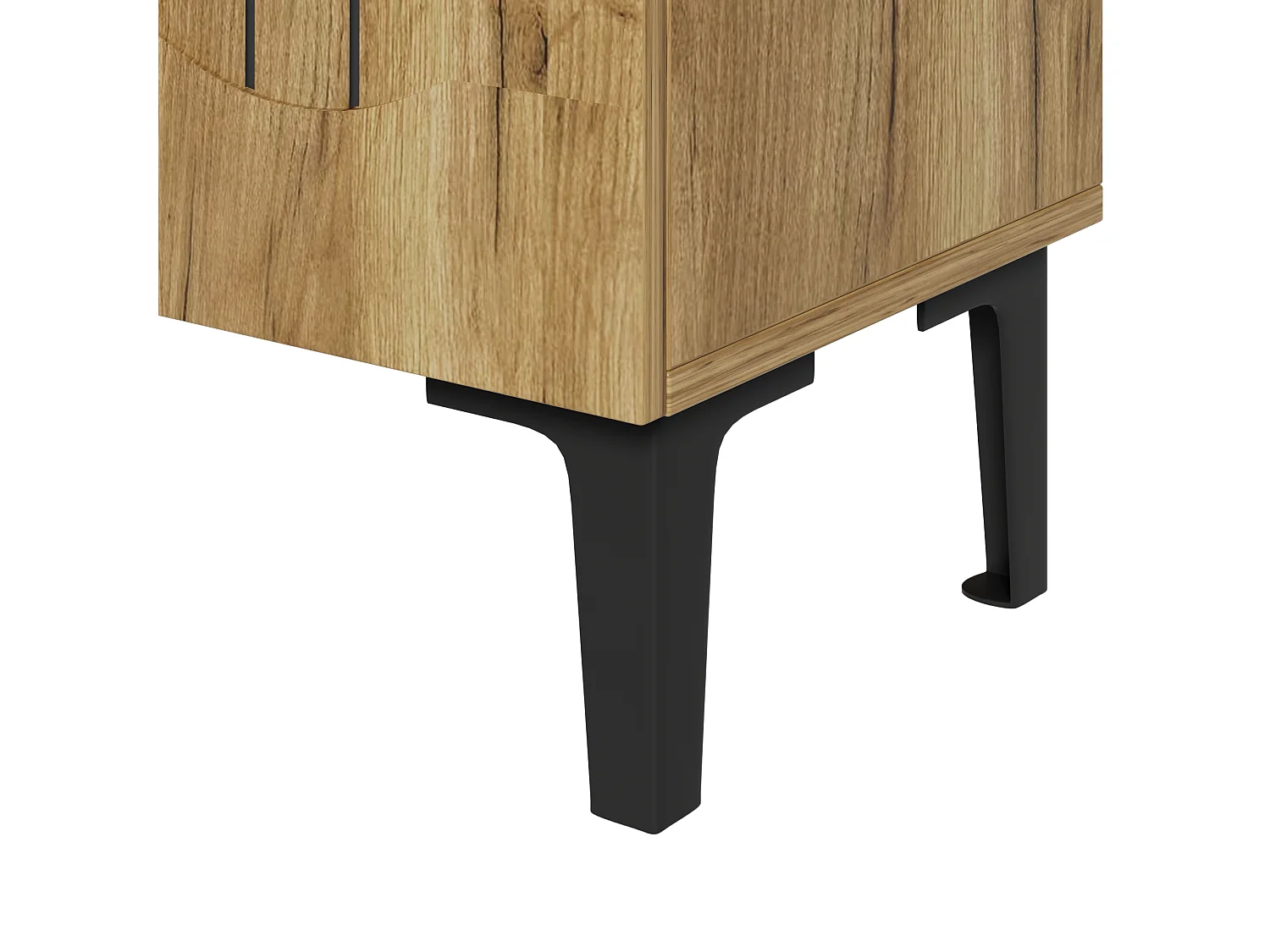Modern shoe cabinet - 60 x 31.5 x 95 cm - with 2 doors and multi-level shelves - particleboard - natural