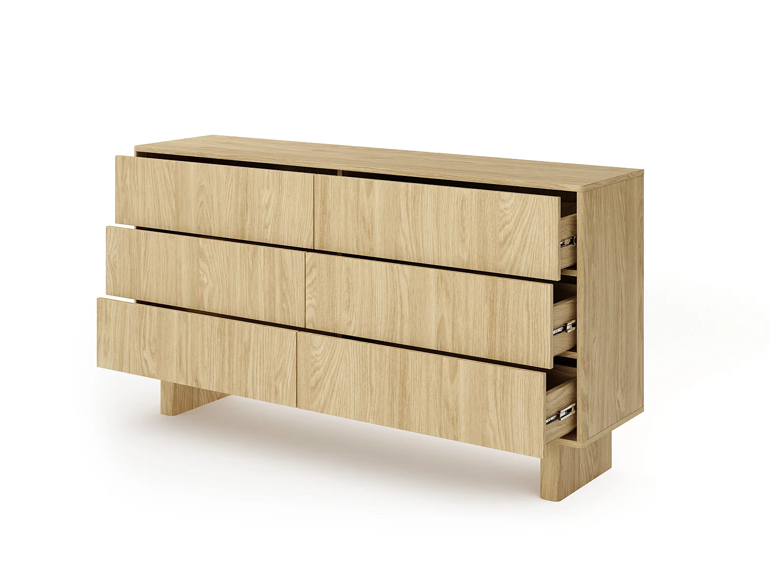 Kommode, olieret eg, 153,5 x 82,6 x 38,1 cm