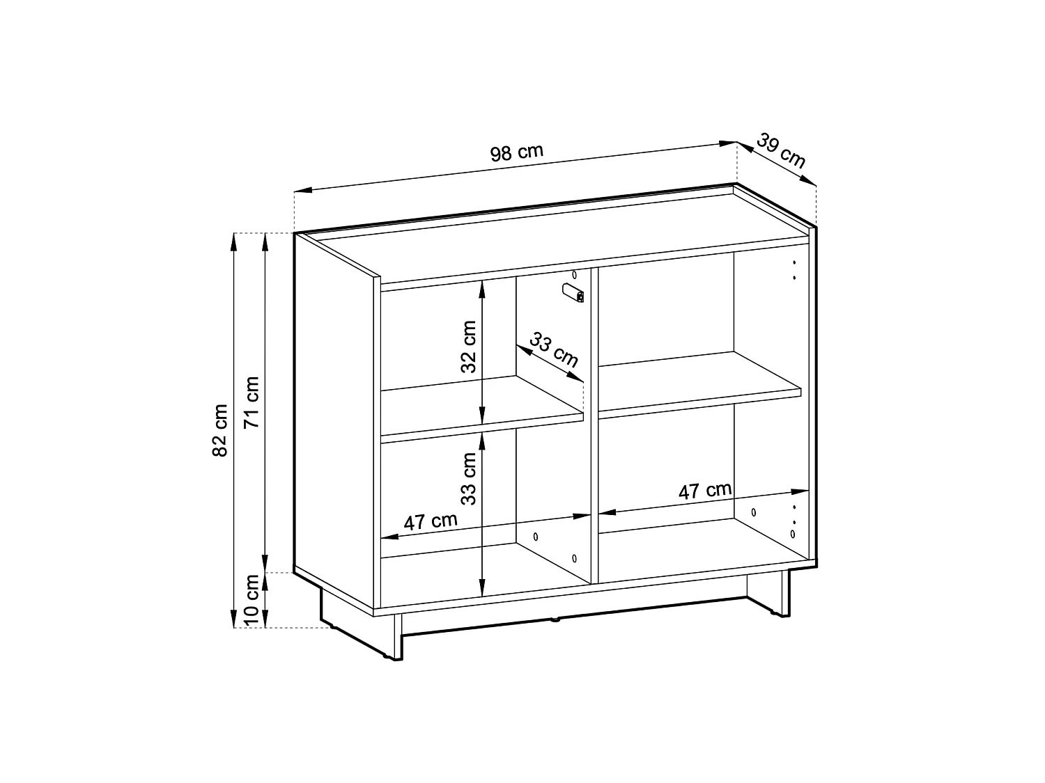 Kommode, karamellfarbene Eiche, 98 x 82 x 39 cm
