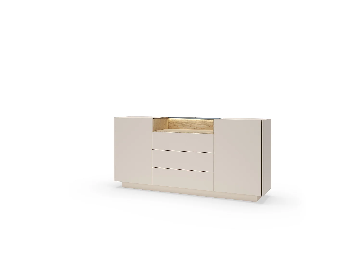Komoda, beż + dąb cremona, 176,4 x 83 x 39,5 cm