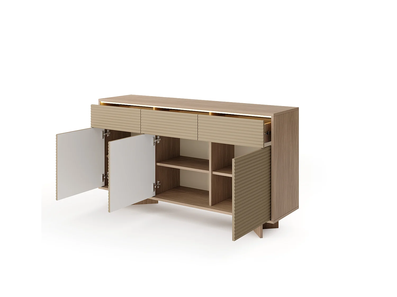 Kommode, naturlig bolivar, 153,9 x 84,4 x 40 cm