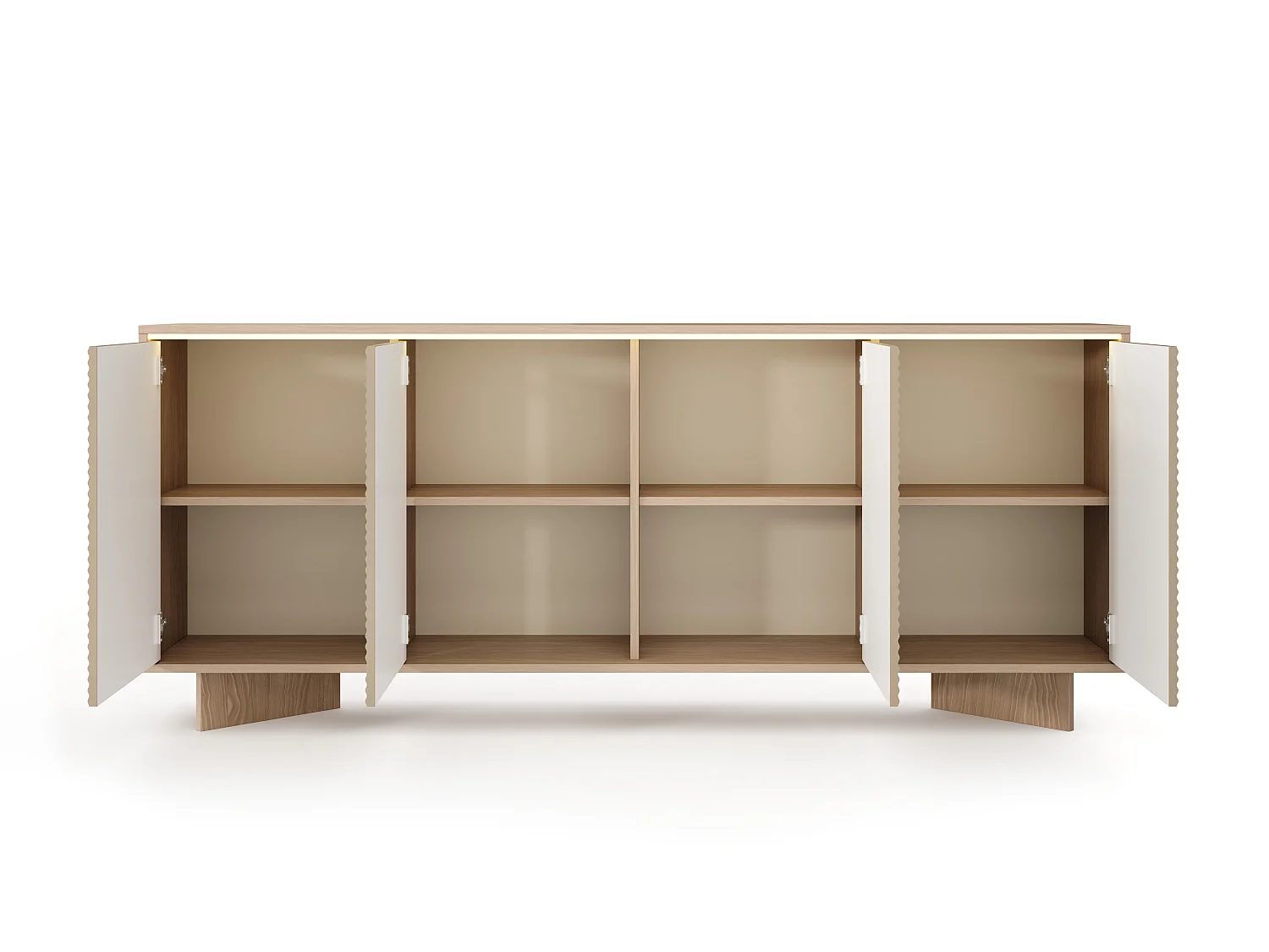 Cômoda, cor bolívar natural, 203,9 x 84,4 x 40 cm