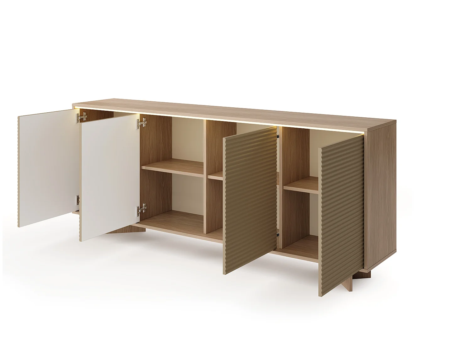 Cômoda, cor bolívar natural, 203,9 x 84,4 x 40 cm