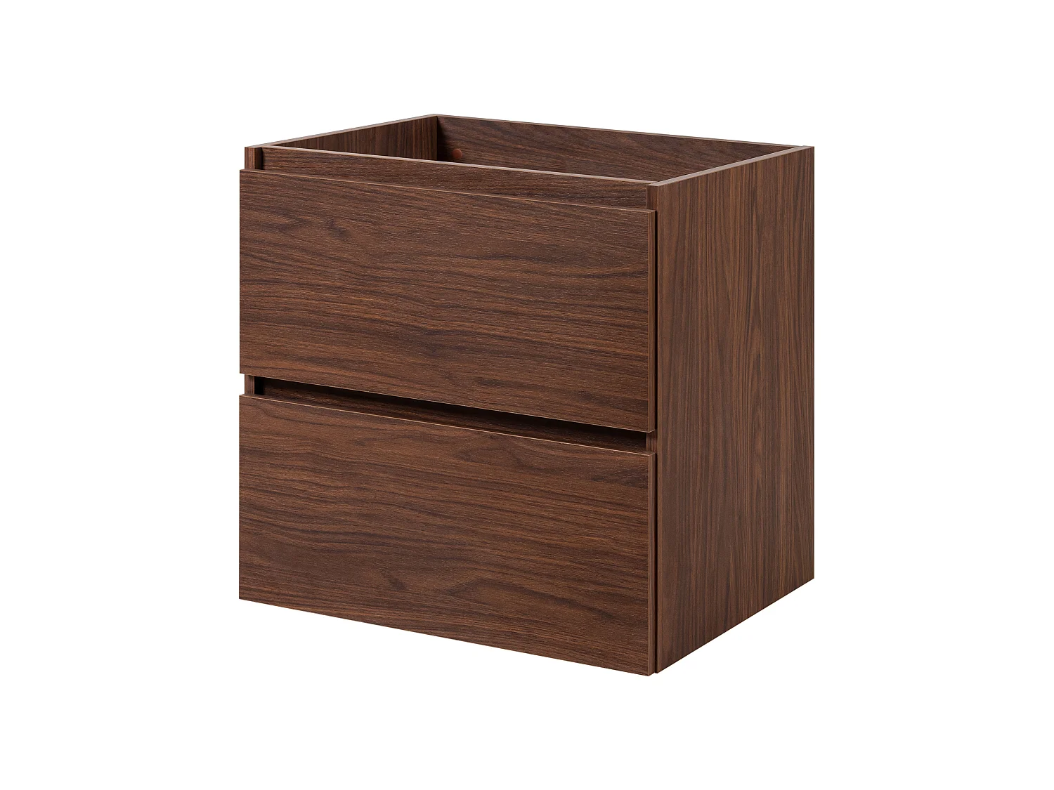 Meuble de salle de bain suspendu, coloris chêne noyer, 60 x 46 x 60,7 cm, sans plan de travail