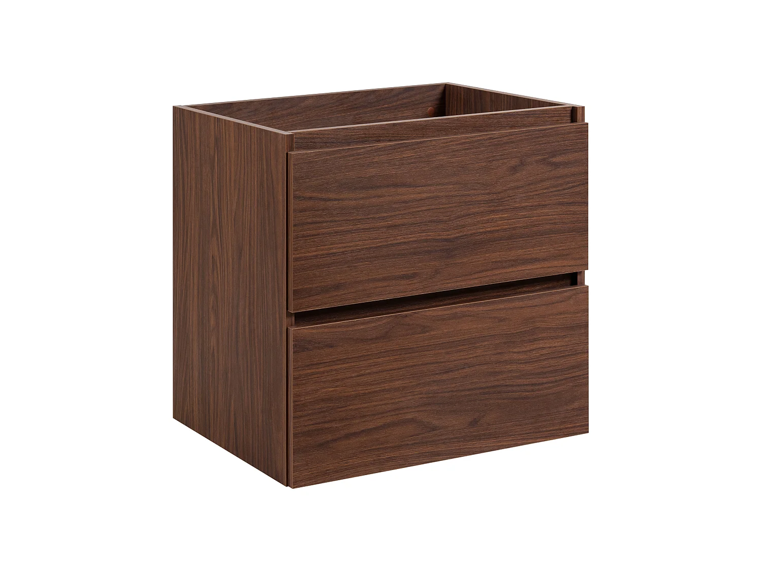 Meuble de salle de bain suspendu, coloris chêne noyer, 60 x 46 x 60,7 cm, sans plan de travail