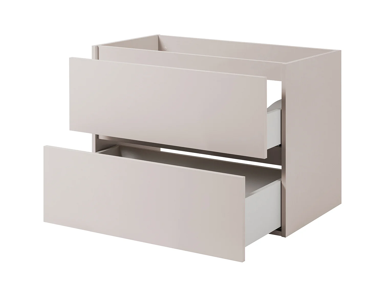 Meuble de salle de bain suspendu, coloris cachemire, 80 x 46 x 60,7 cm, sans plan de travail