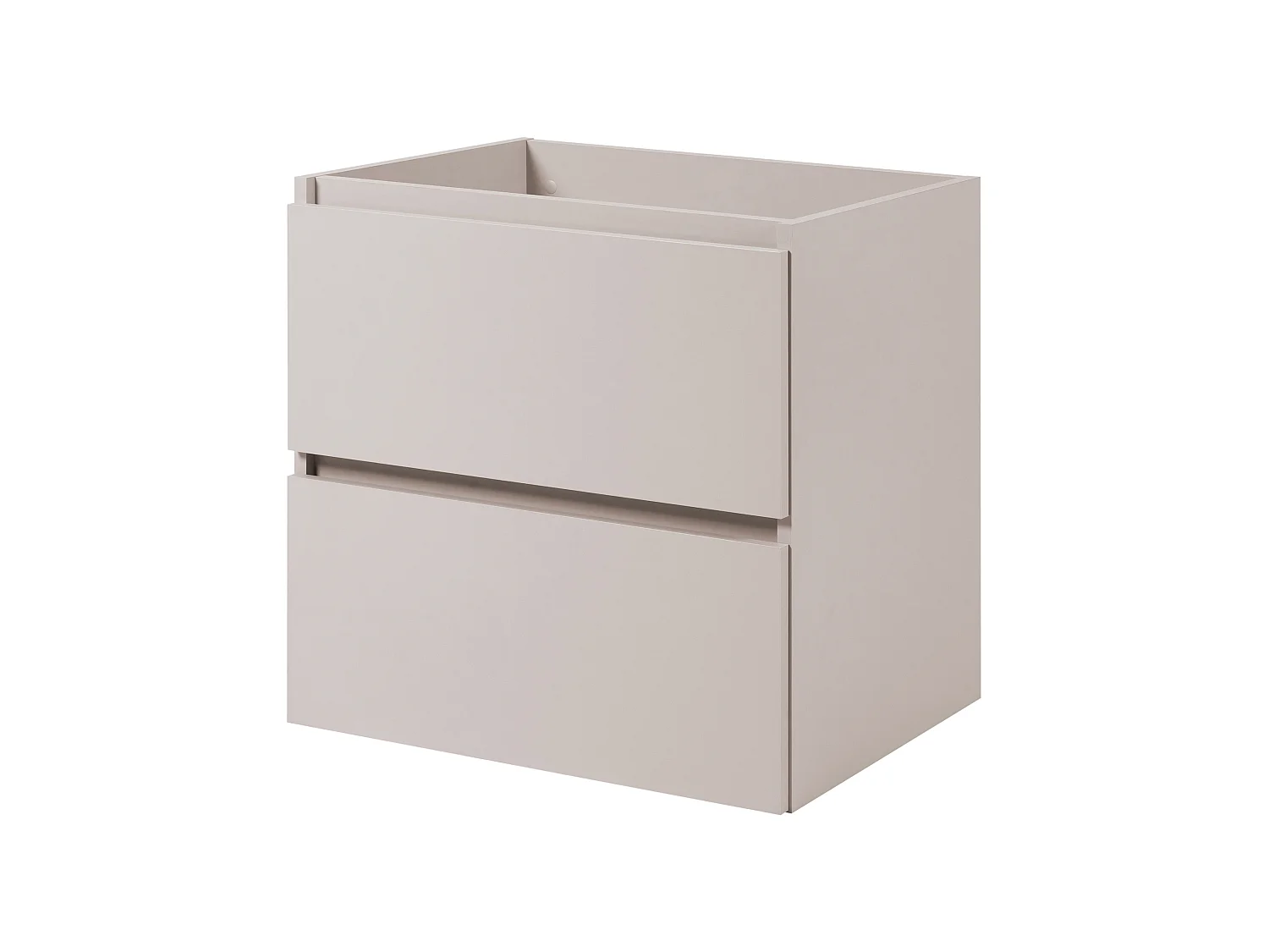 Wandhängender Badezimmerschrank, Farbe: Kaschmir, 60 x 46 x 60,7 cm, ohne Deckel