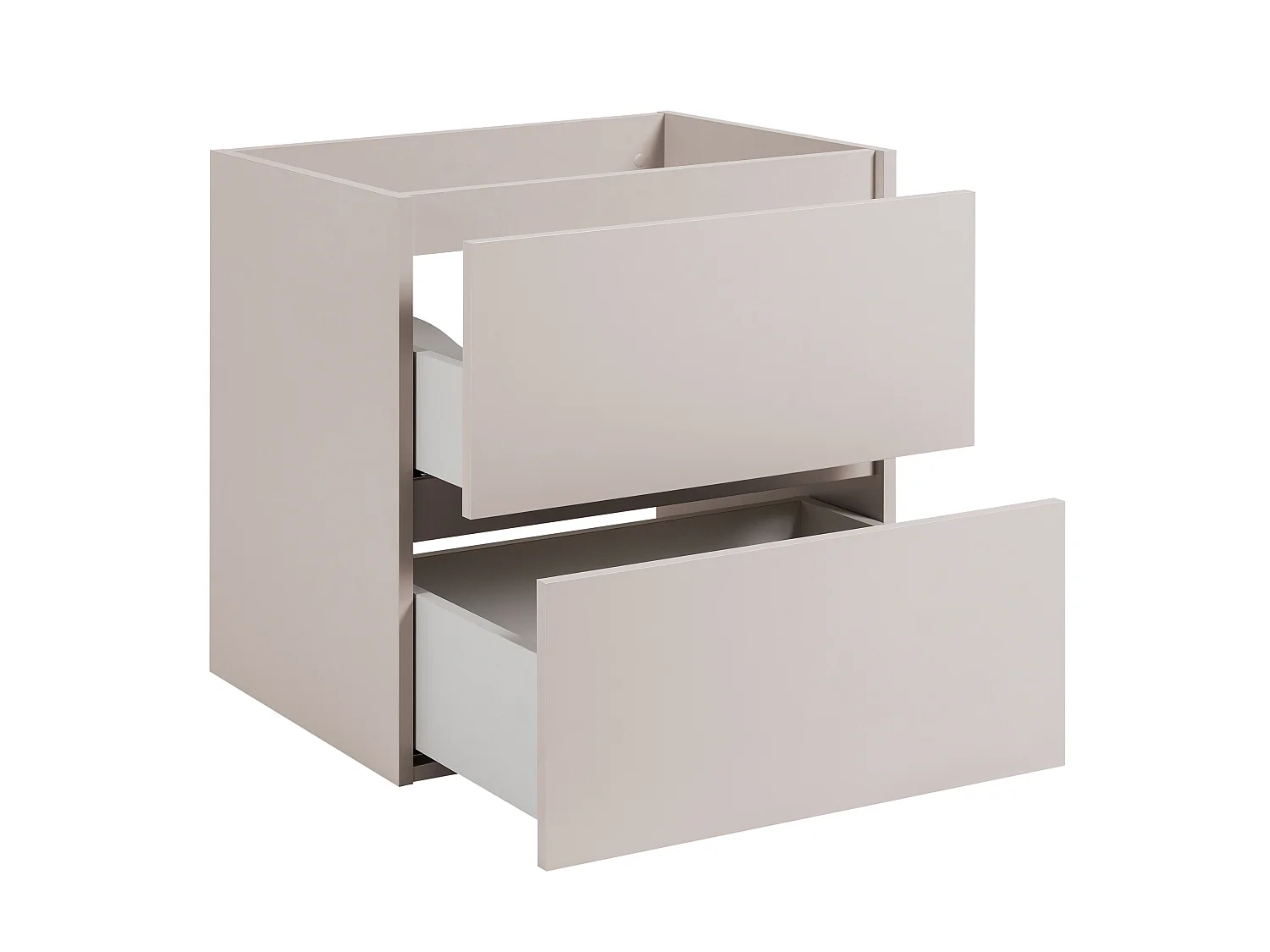 Wandhängender Badezimmerschrank, Farbe: Kaschmir, 60 x 46 x 60,7 cm, ohne Deckel