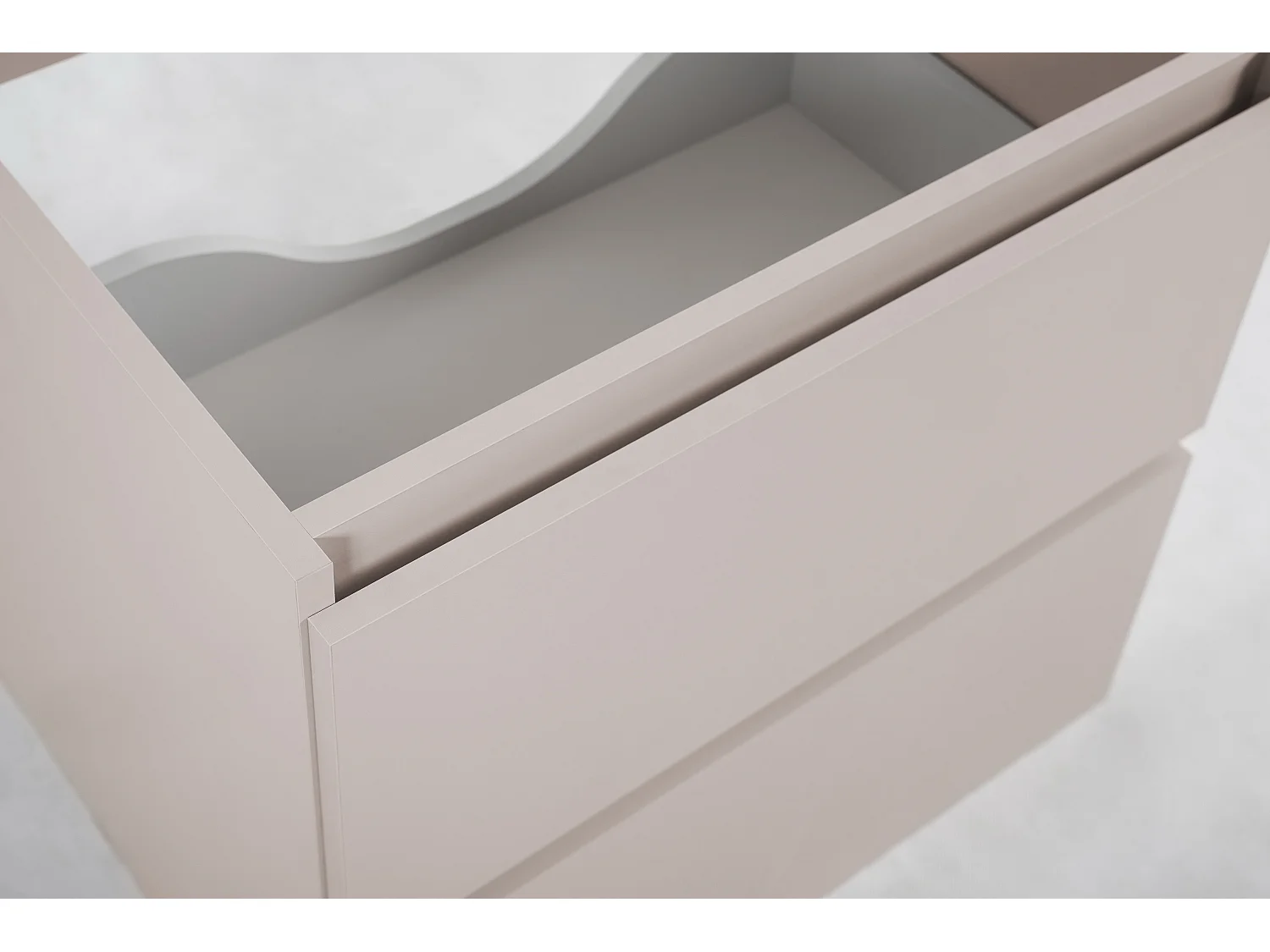 Wandhängender Badezimmerschrank, Farbe: Kaschmir, 60 x 46 x 60,7 cm, ohne Deckel