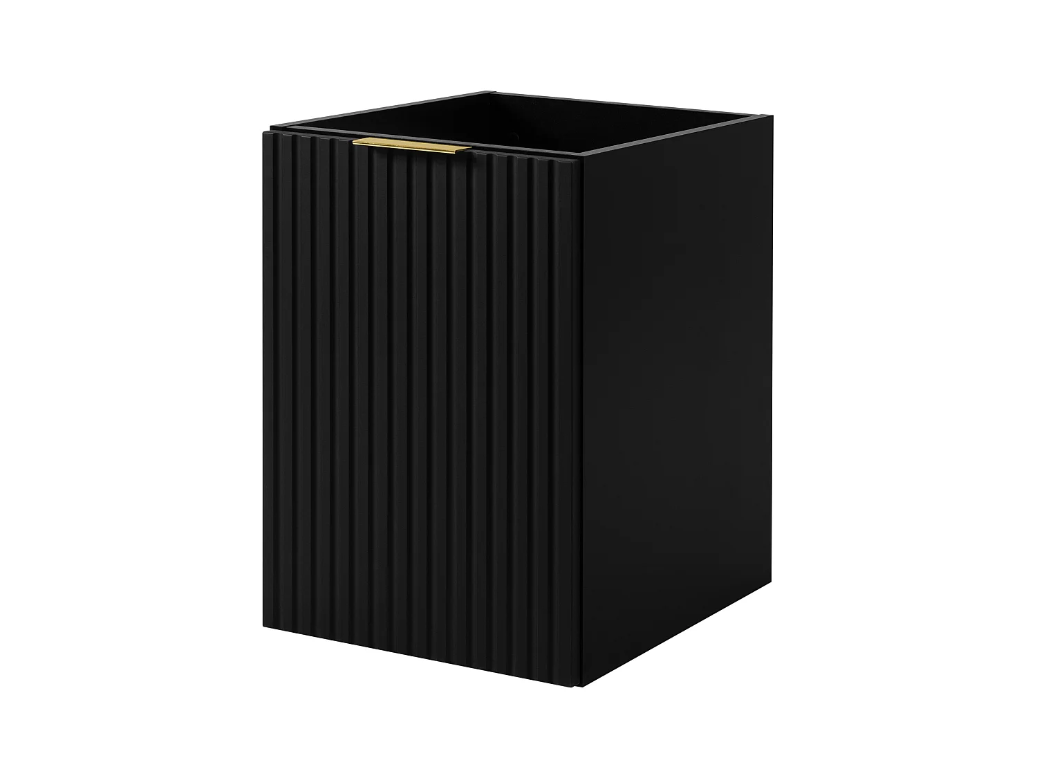 Meuble de salle de bain avec panier à linge, noir, 40 x 57 x 46 cm, poignées dorées