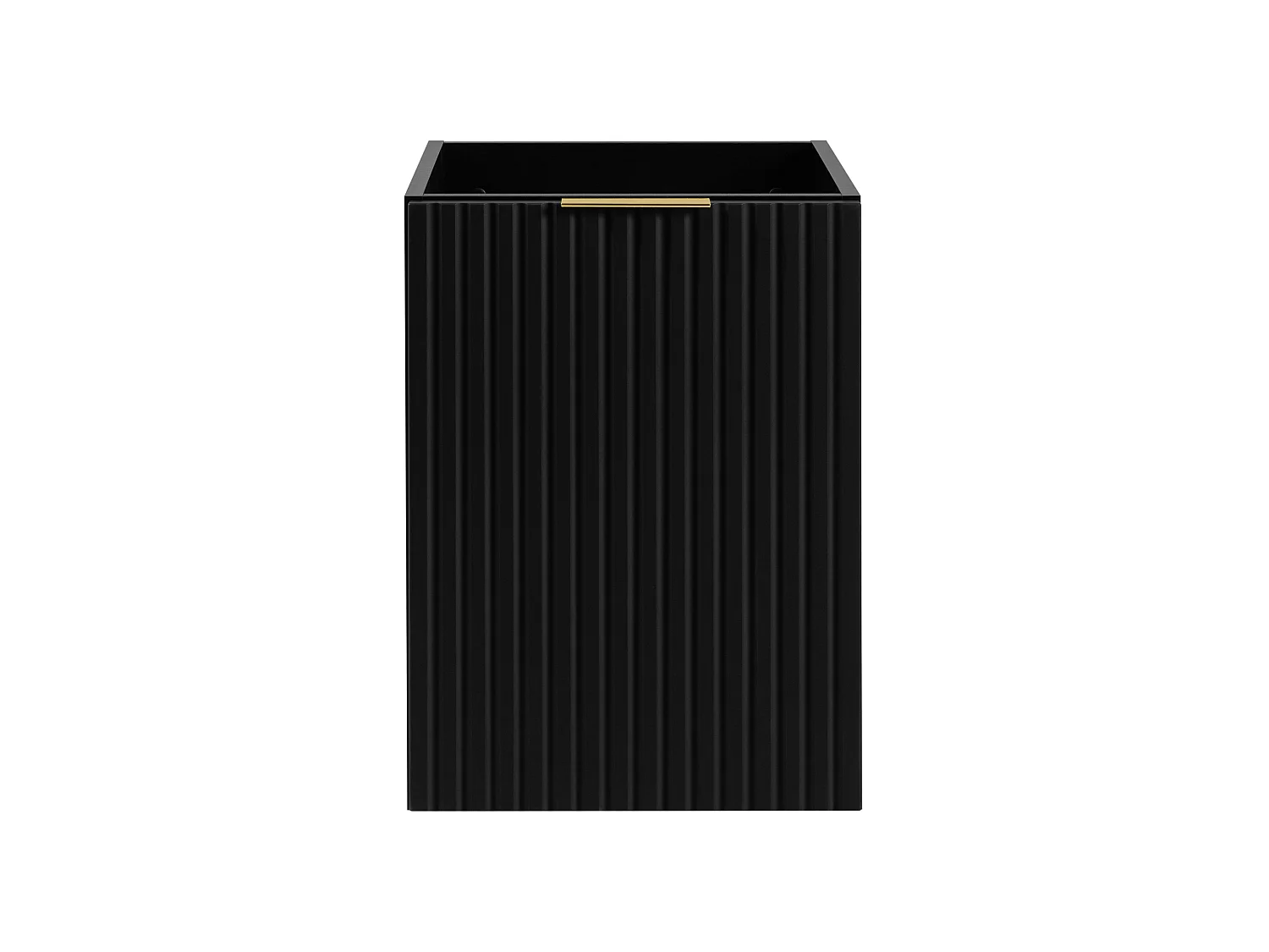 Meuble de salle de bain avec panier à linge, noir, 40 x 57 x 46 cm, poignées dorées