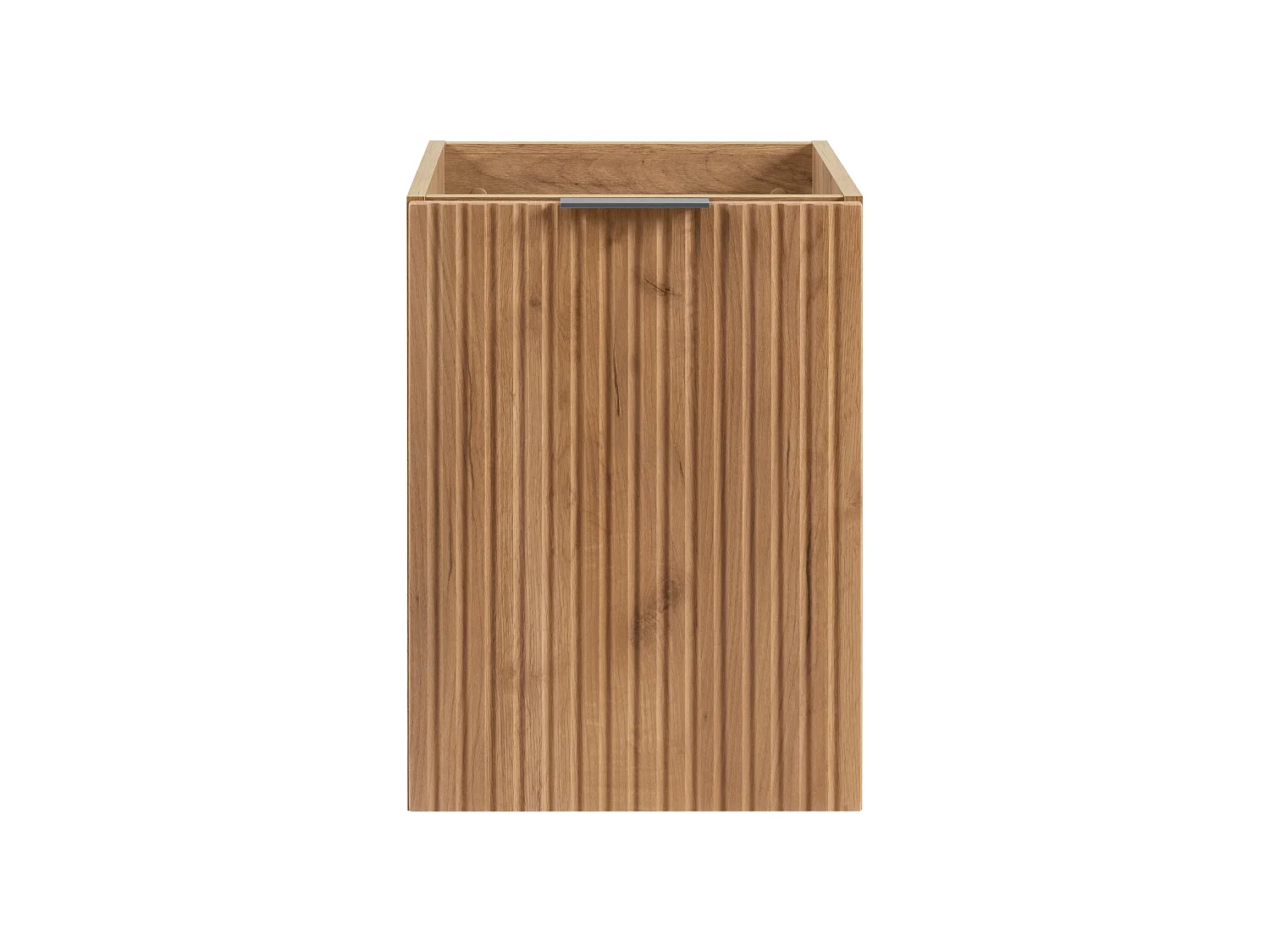 Meuble de salle de bain avec panier à linge, chêne Craft, 40 x 57 x 46 cm, poignées en argent
