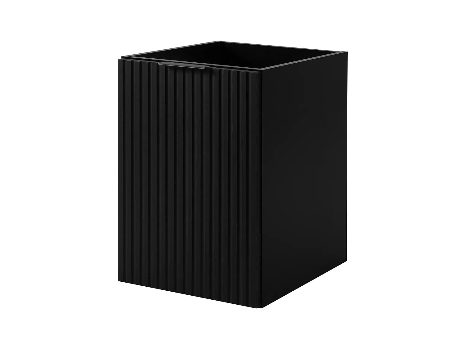 Meuble de salle de bain avec panier à linge, noir, 40 x 57 x 46 cm, poignées noires