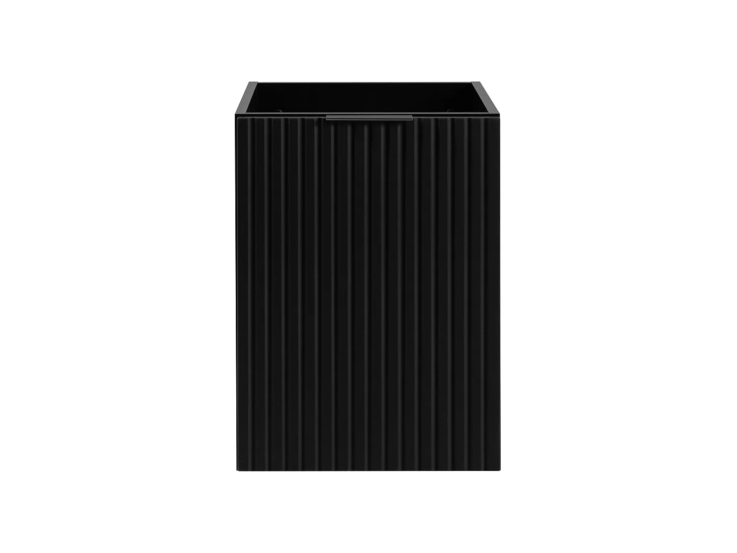 Meuble de salle de bain avec panier à linge, noir, 40 x 57 x 46 cm, poignées noires