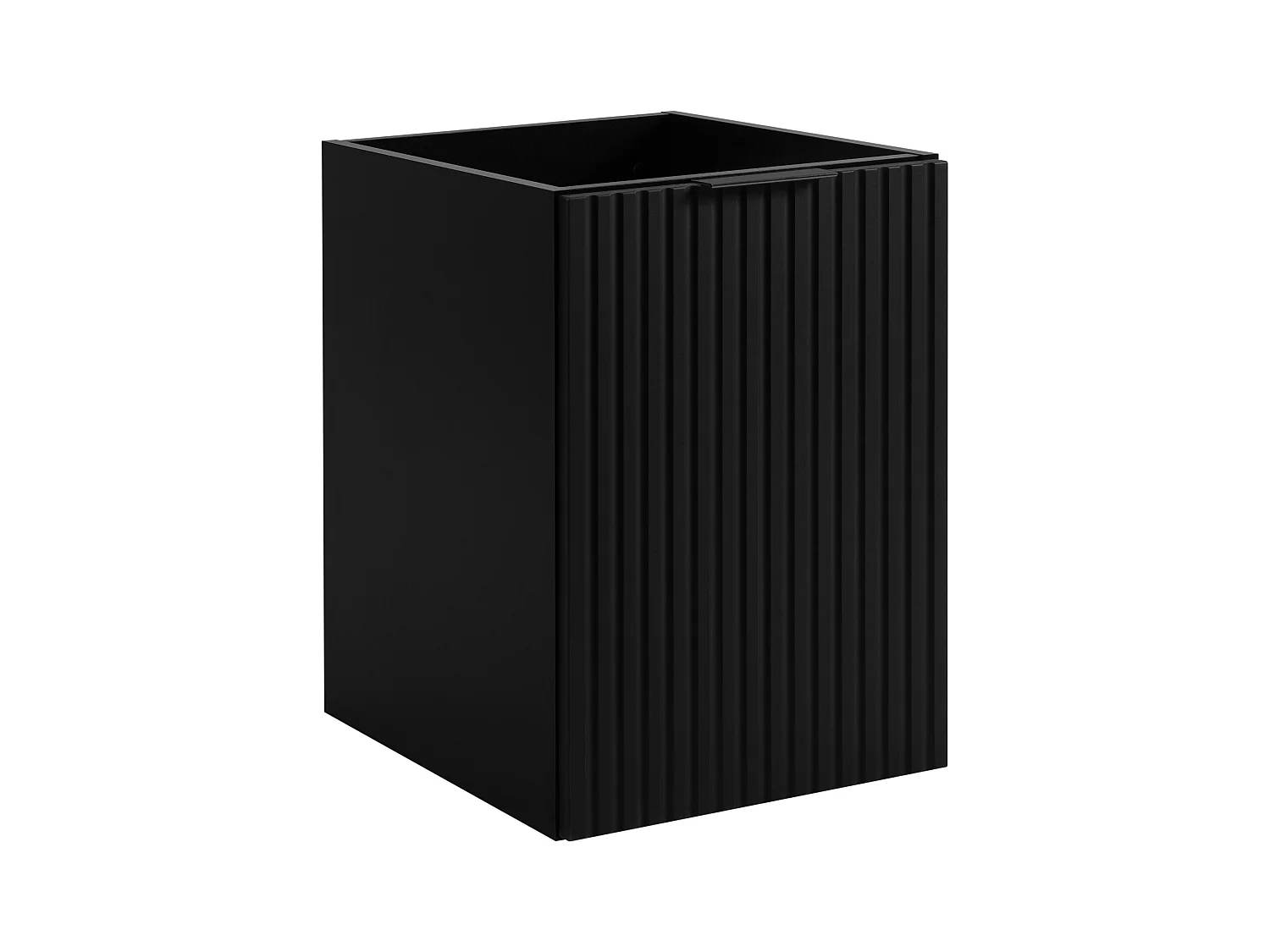 Meuble de salle de bain avec panier à linge, noir, 40 x 57 x 46 cm, poignées noires