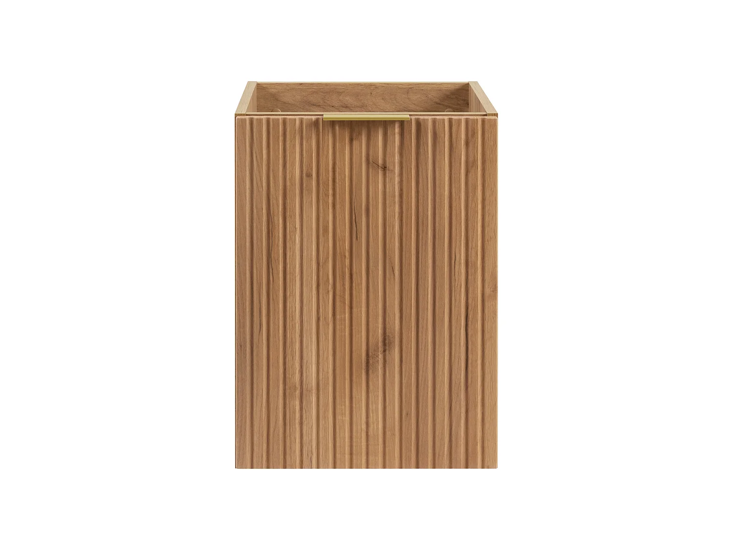 Meuble de salle de bain avec panier à linge, chêne Craft, 40 x 57 x 46 cm, poignées dorées