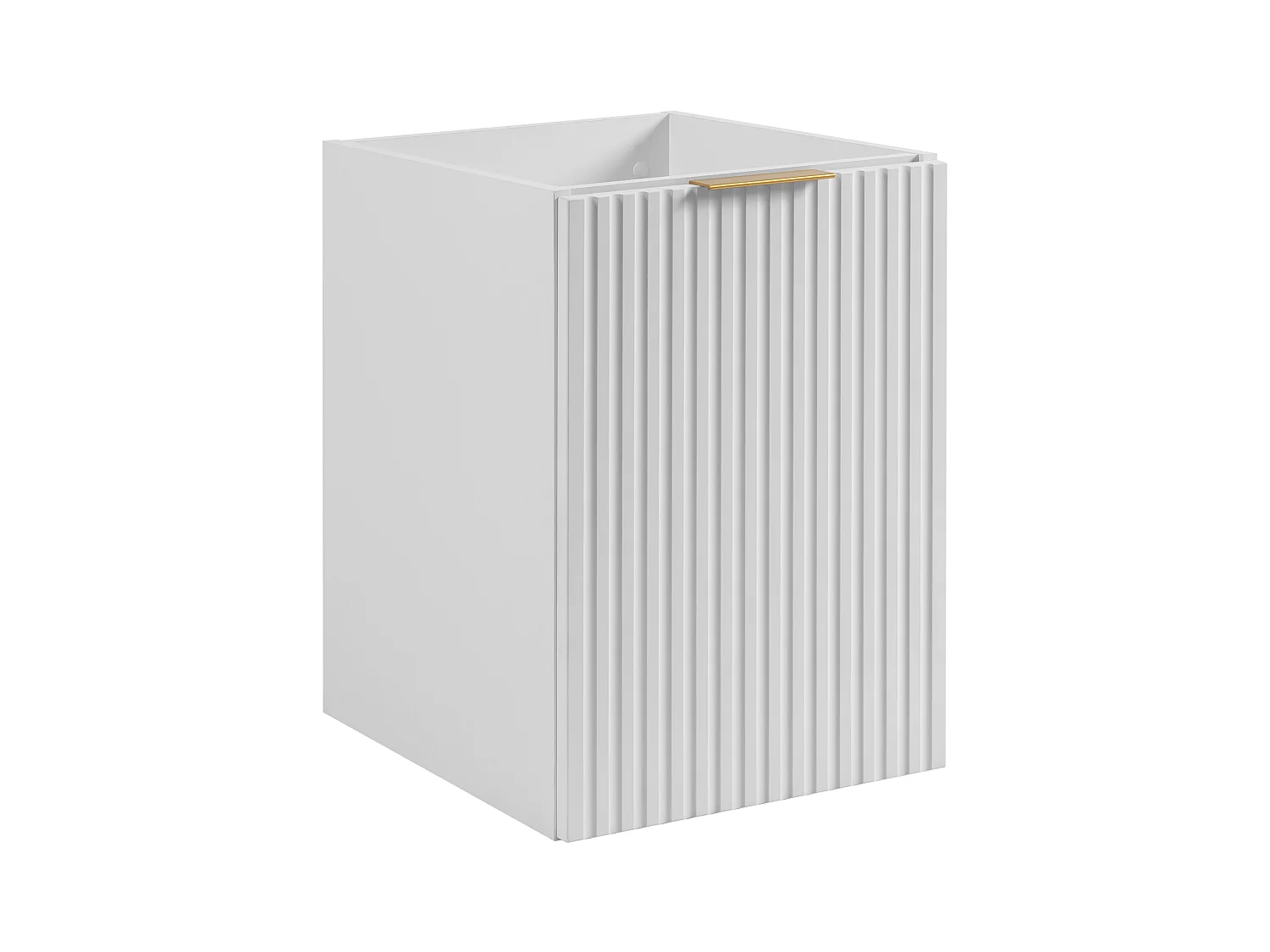 Meuble de salle de bain avec panier à linge, blanc, 40 x 57 x 46 cm, poignées dorées