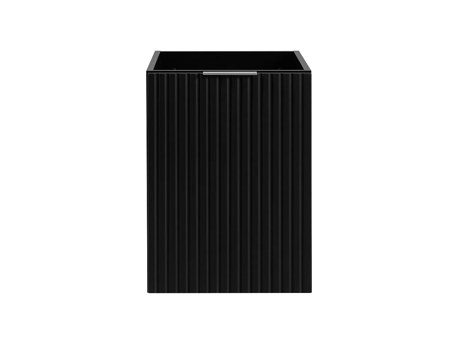 Meuble de salle de bain avec panier à linge, noir, 40 x 57 x 46 cm, poignées en argent