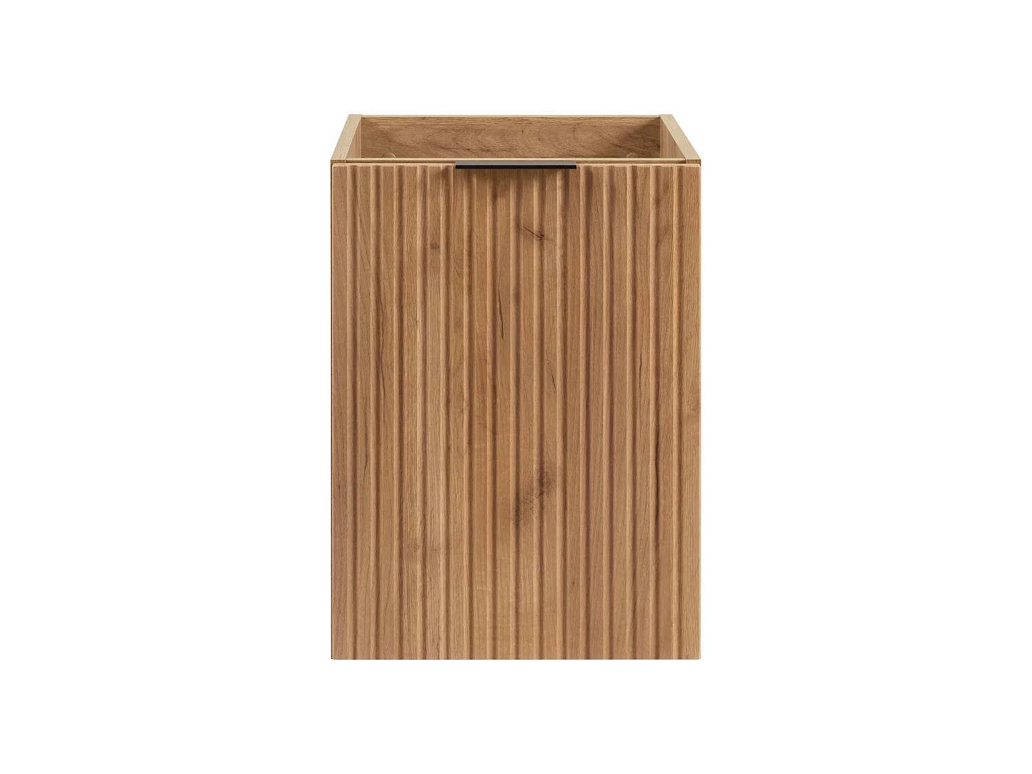 Meuble de salle de bain avec panier à linge, chêne Craft, 40 x 57 x 46 cm, poignées noires