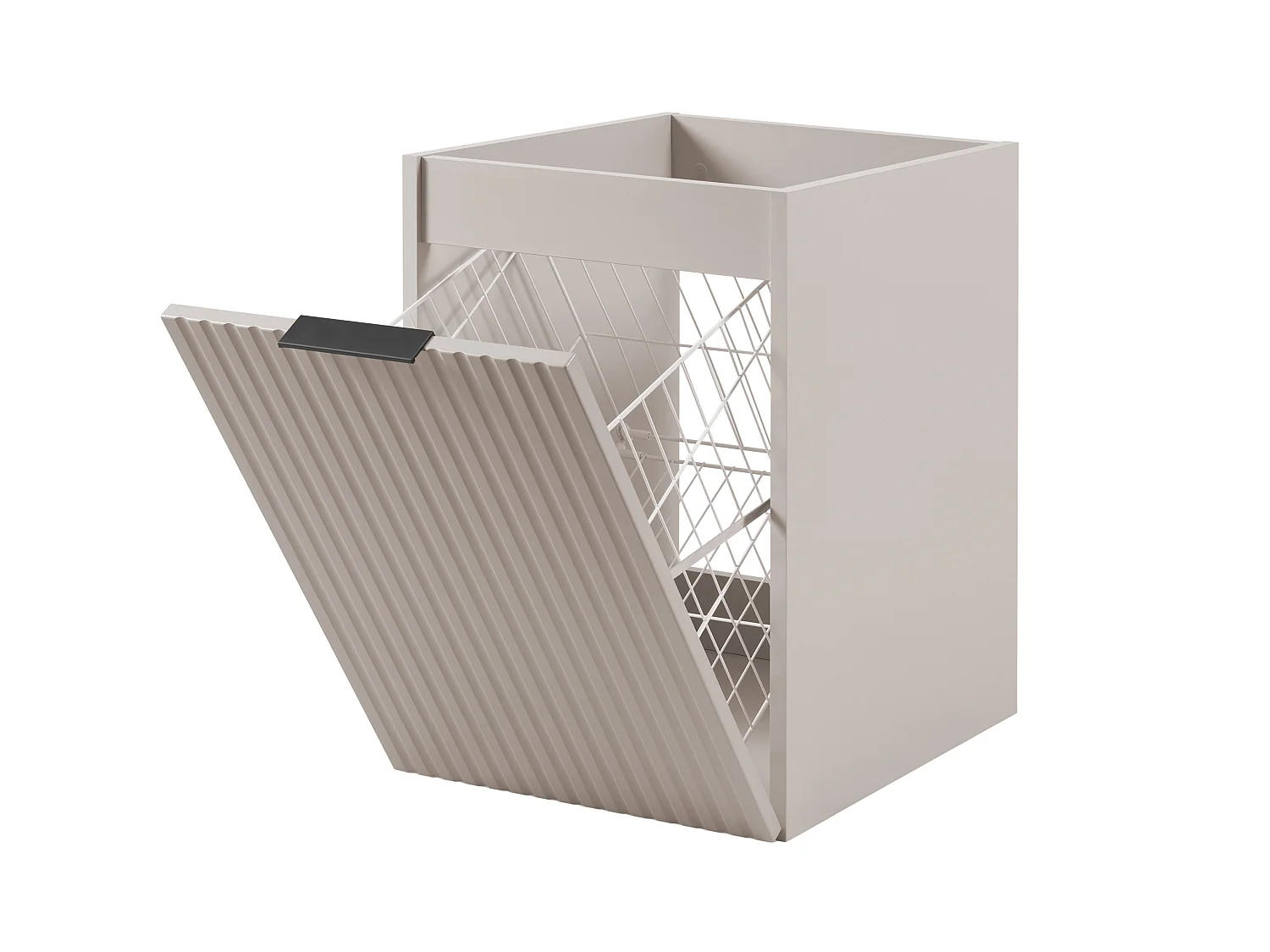 Meuble de salle de bain avec panier à linge, cachemire, 40 x 57 x 46 cm, poignées noires