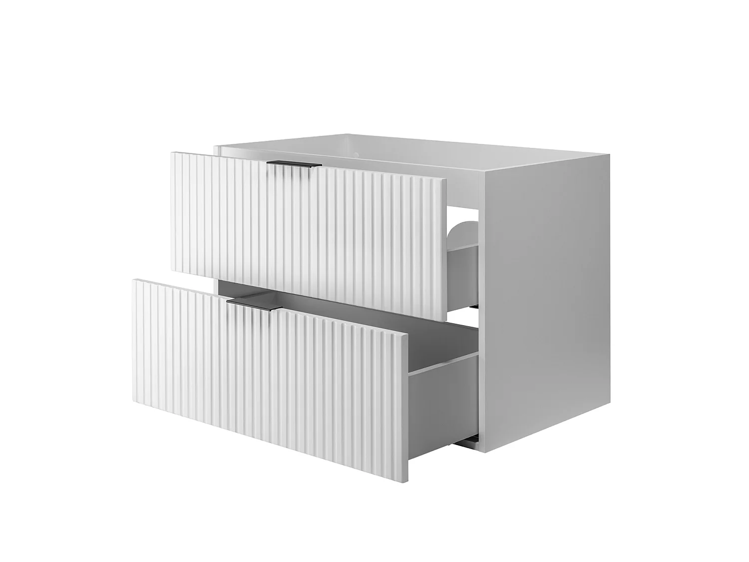 Wandhängender Badezimmerschrank, weiß / Arbeitsplatte aus weißem Marmor (MDF), 80 x 57 x 46 cm
