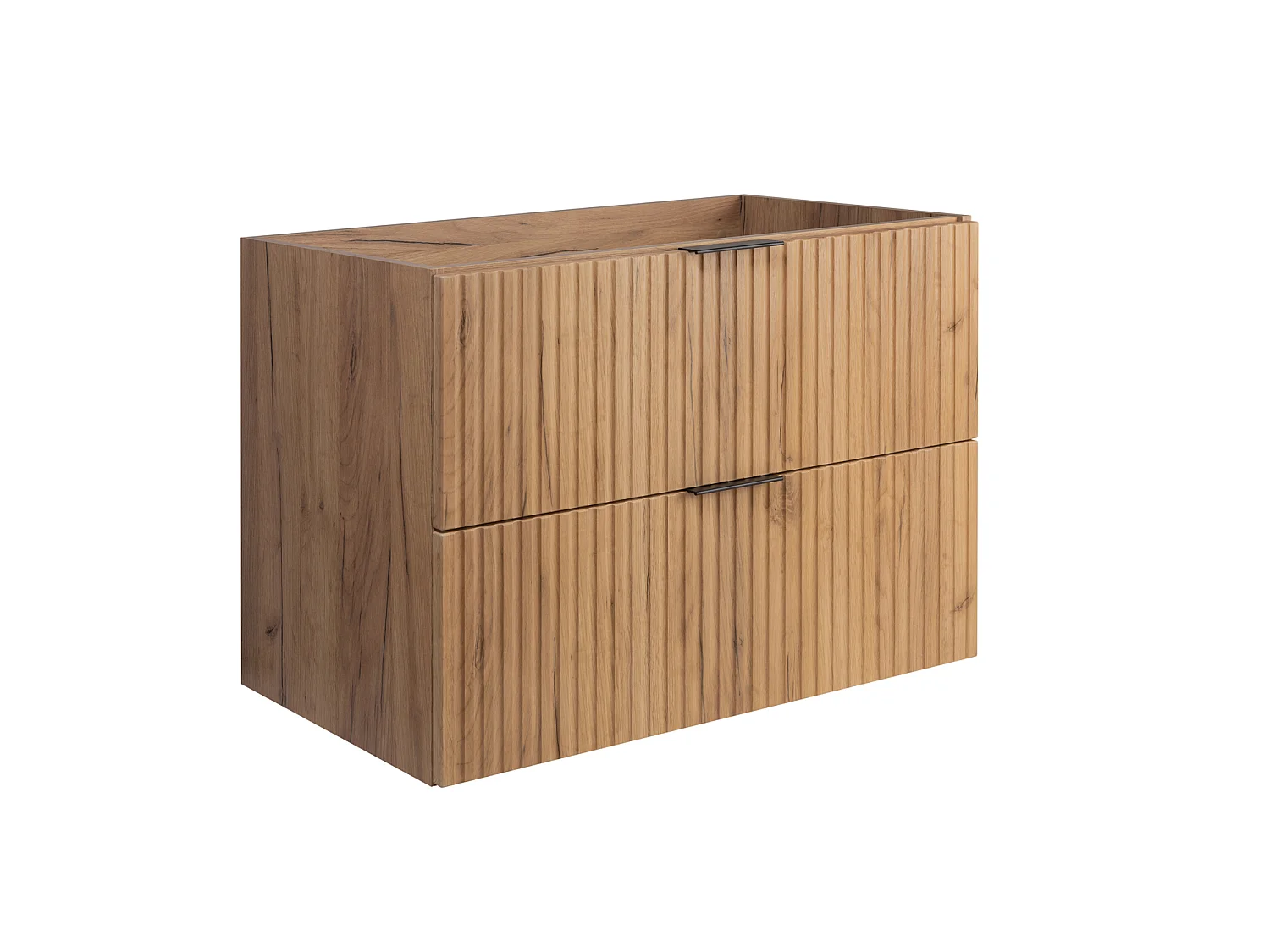 Wandhängender Badezimmerschrank, Eiche Craft / schwarze Marmorplatte (MDF), 180 x 57 x 46 cm