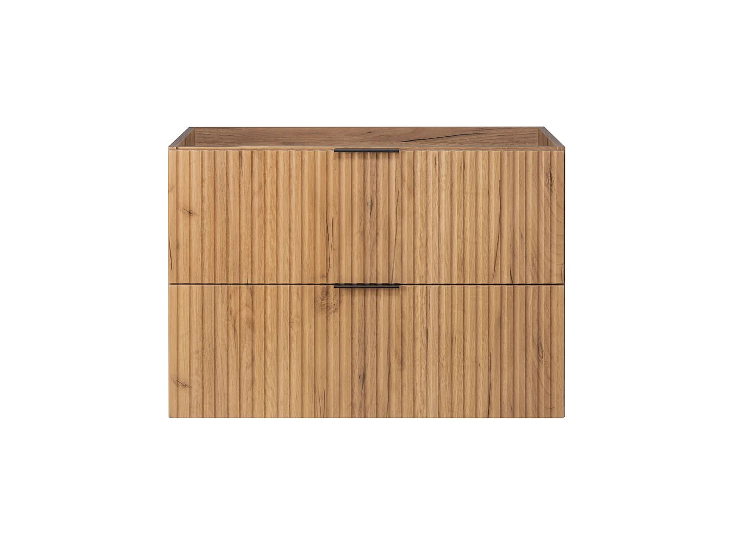 Wandhängender Badezimmerschrank, Eiche Craft / schwarze Marmorplatte (MDF), 180 x 57 x 46 cm