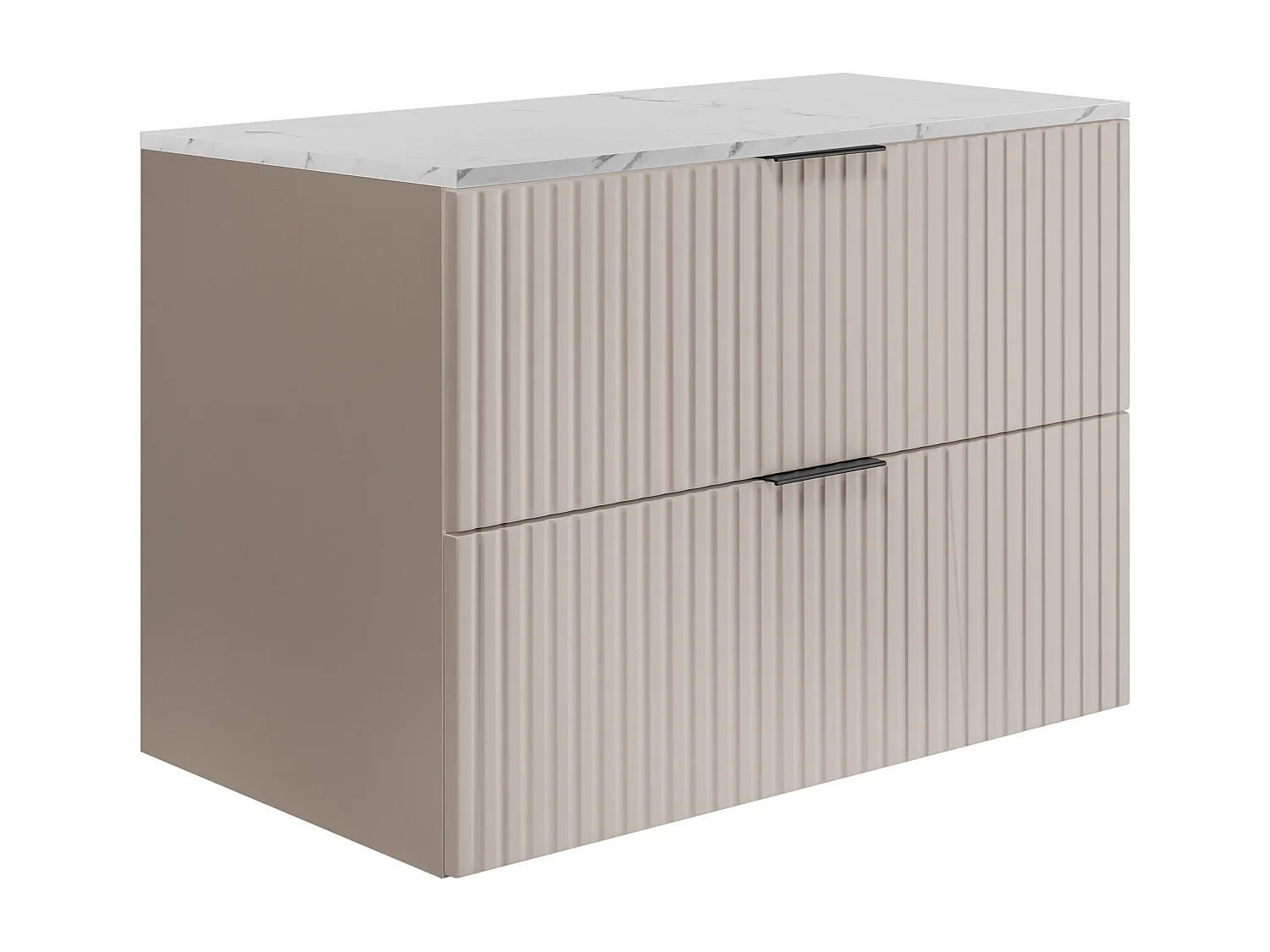 Wandhängender Badezimmerschrank, Kaschmir /weißem Marmor (MDF), 80 x 57 x 46 cm