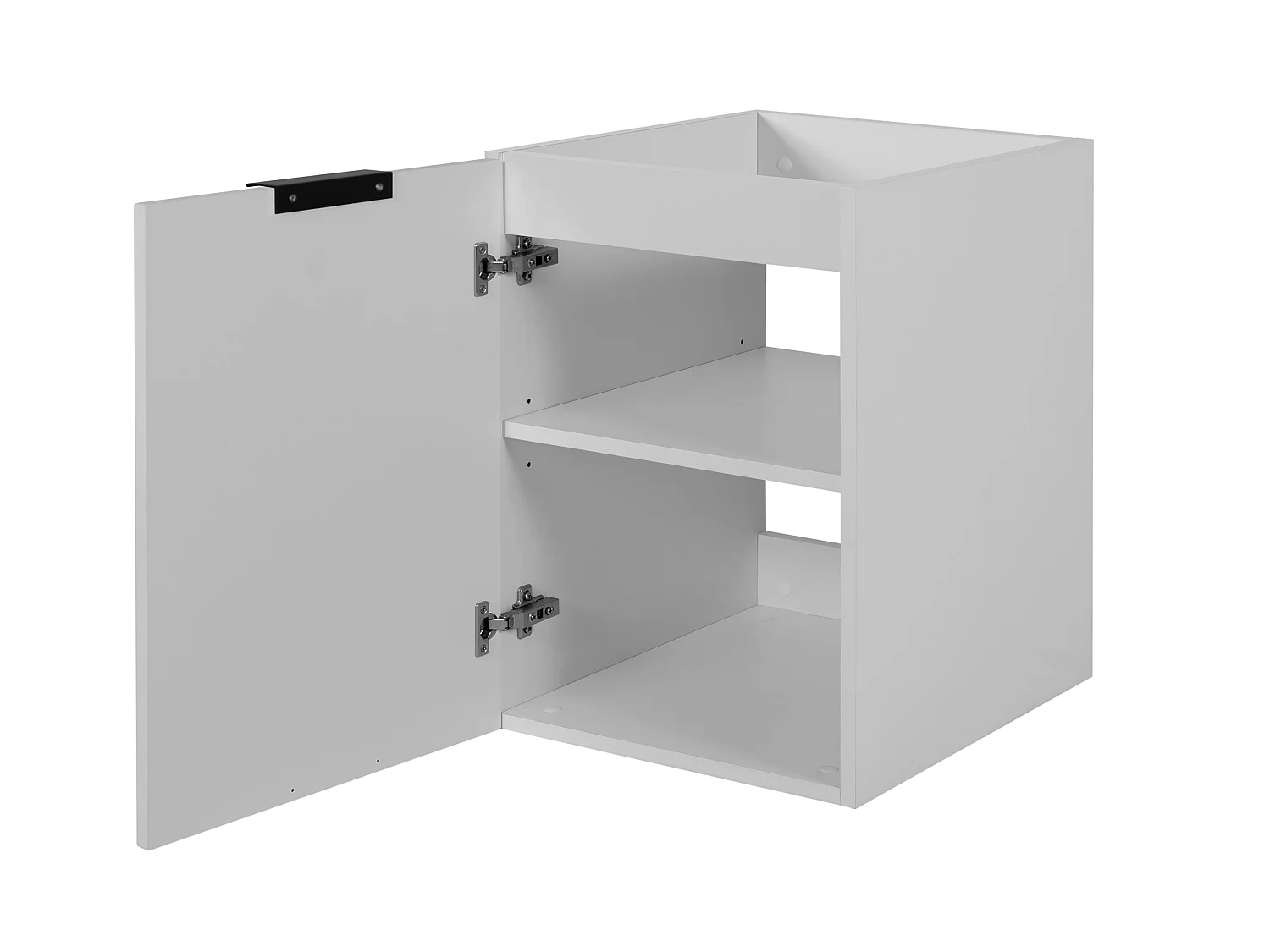 Meuble de salle de bain suspendu, blanc / plan de travail en marbre blanc (MDF), 120 x 57 x 46 cm