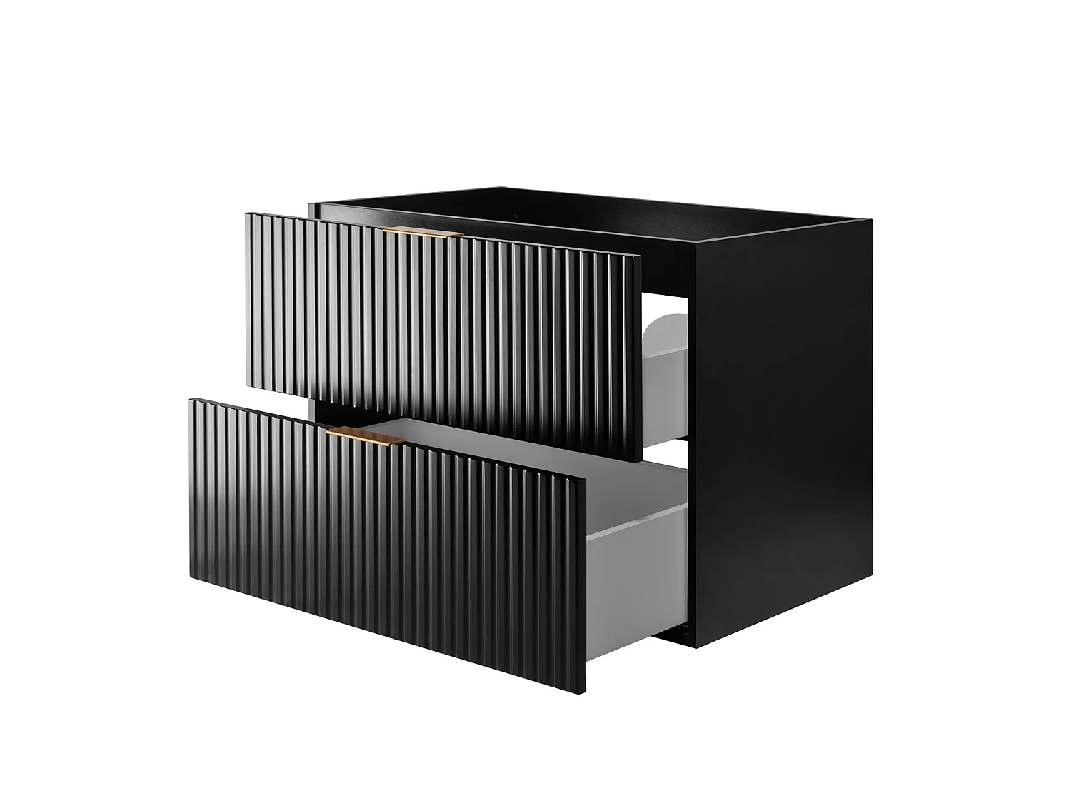Wandhängender Badezimmerschrank, schwarz / schwarze Marmorarbeitsplatte (MDF), 120 x 57 x 46 cm