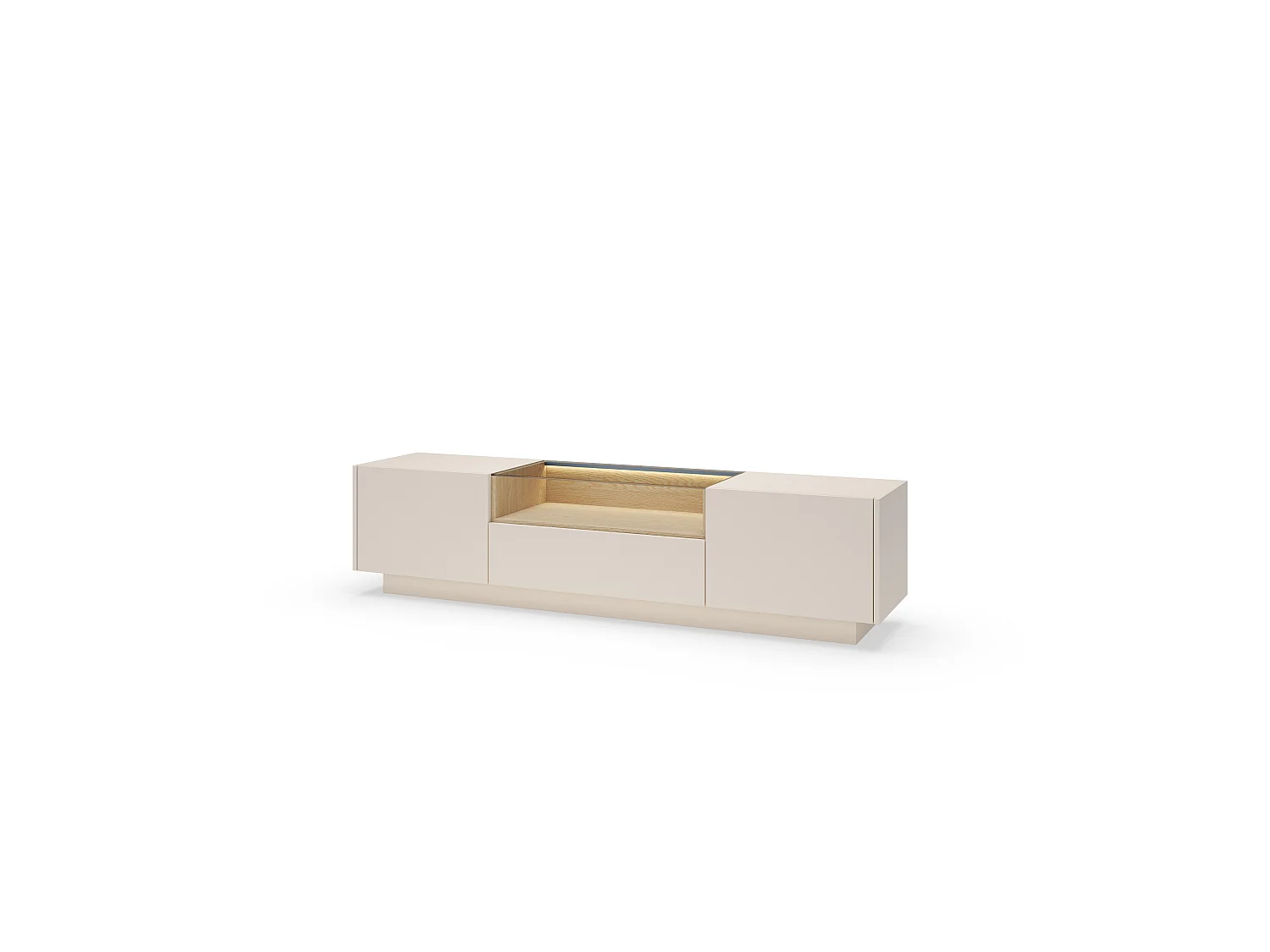 TV-Schrank, beige + cremona Eiche, 176,4 x 43,4 x 39,5 cm