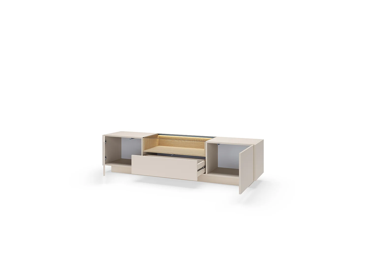 TV-Schrank, beige + cremona Eiche, 176,4 x 43,4 x 39,5 cm