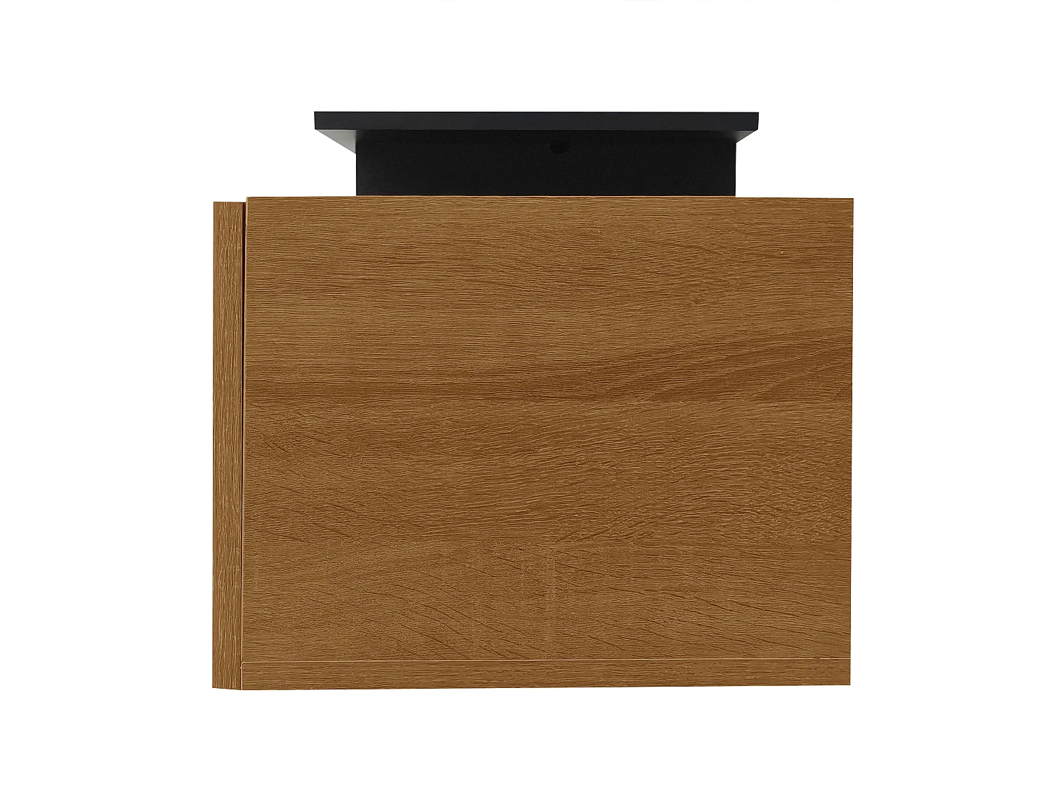 Modern TV stand - 170 x 33 x 33.5 cm - with 2 drawers + glass shelves + LEDs - particleboard - natural