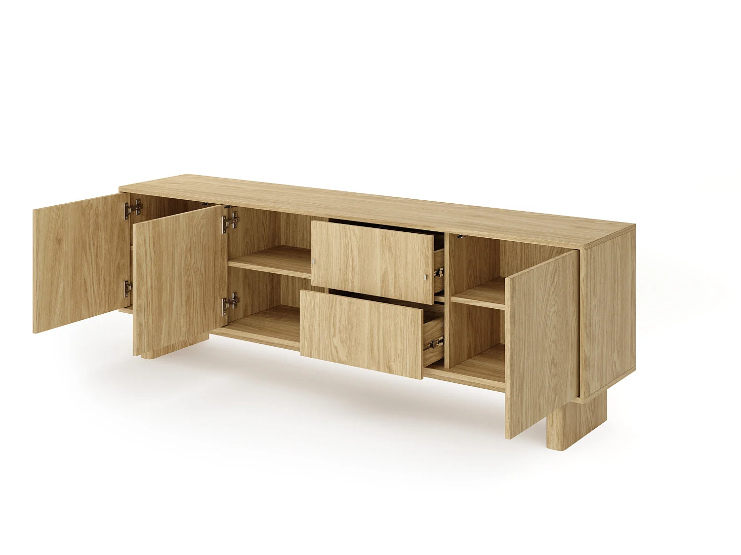 Fernsehschrank, geölte Eiche, 183,3 x 61,7 x 38,1 cm